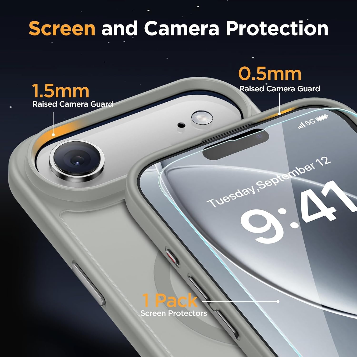 image:imageMiracase for iPhone 16 Pro Max Matte Series Case Magnetic LavenderGray