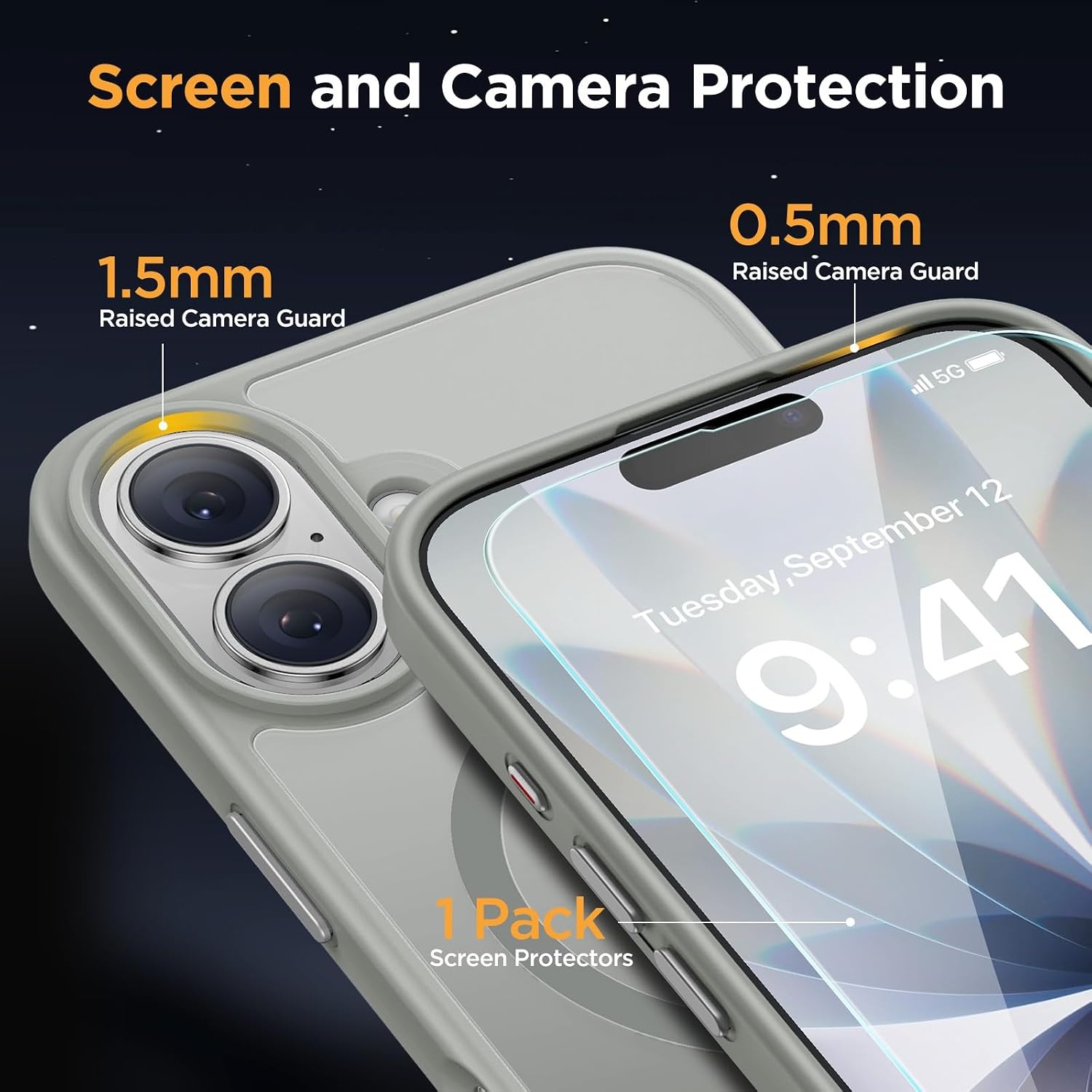 image:imageMiracase for iPhone 16 Pro Max Matte Series Case Magnetic LavenderGray