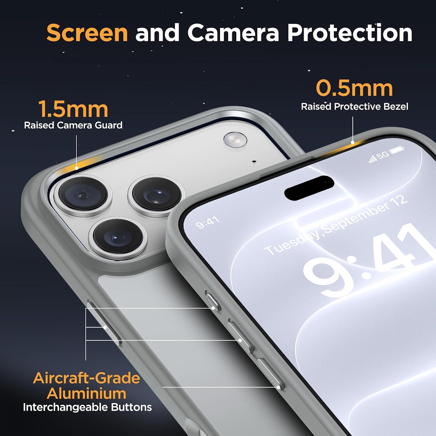 image:imageMiracase for iPhone 16 Pro Max Matte Series Case Magnetic LavenderGray
