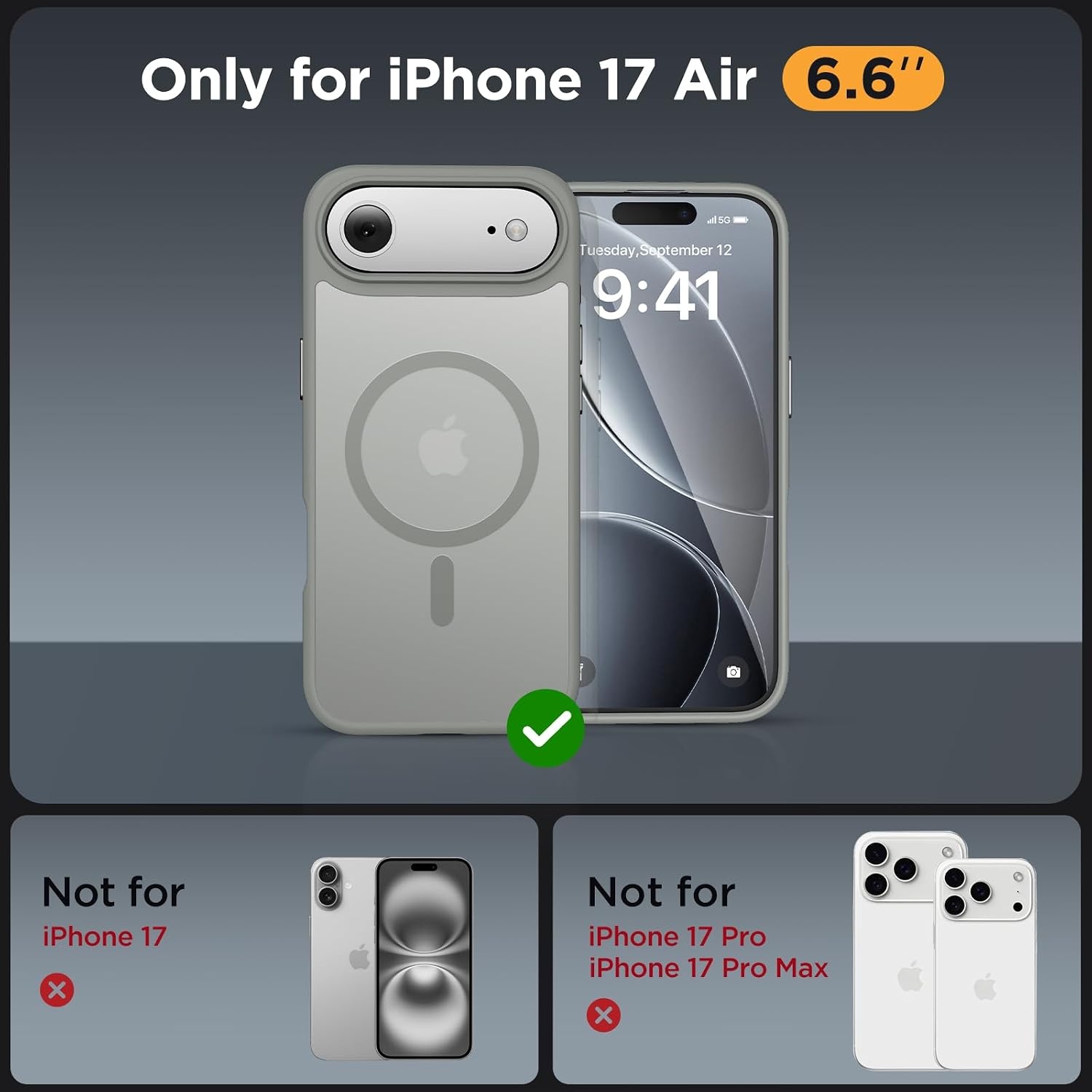 image:imageMiracase for iPhone 16 Pro Max Matte Series Case Magnetic LavenderGray