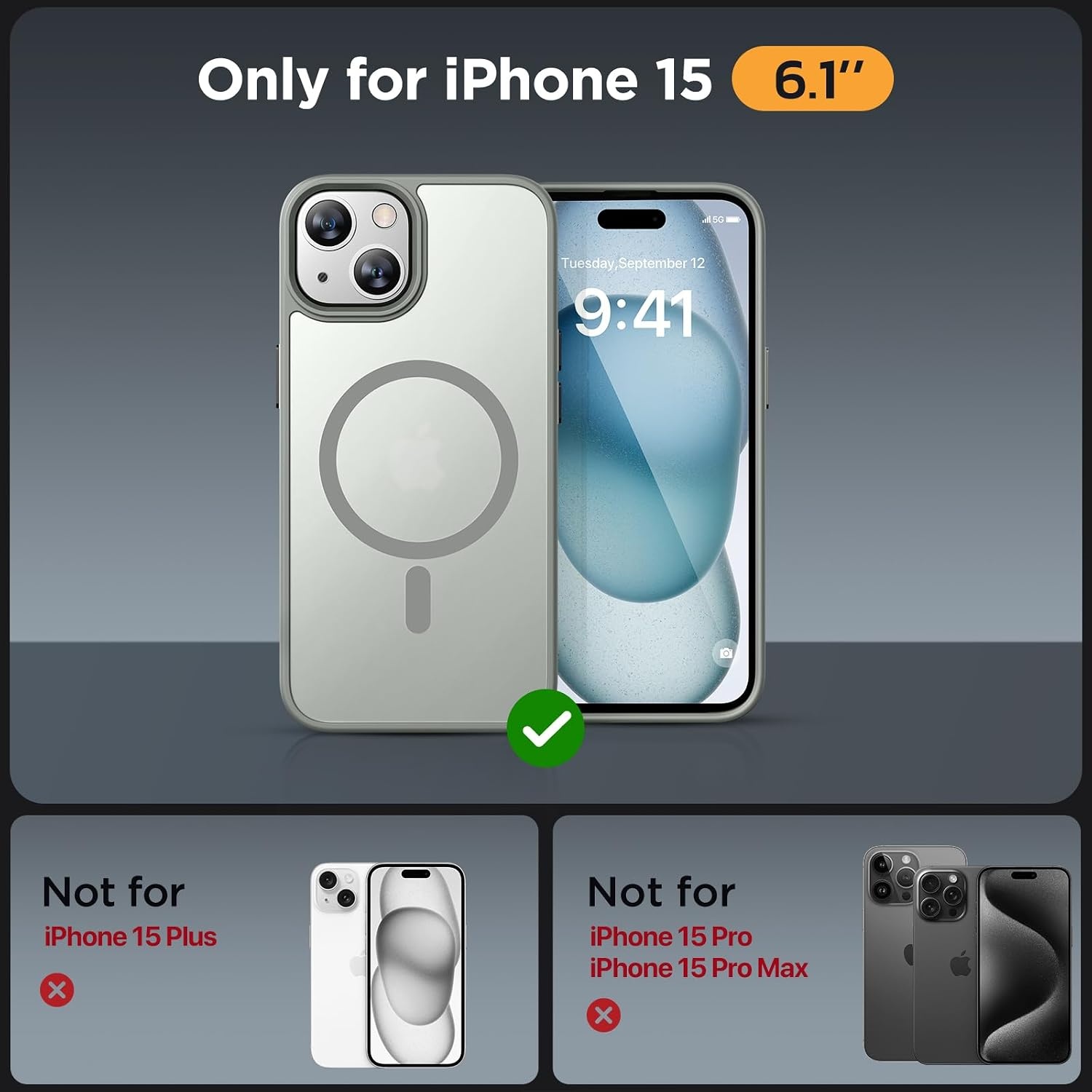 image:imageMiracase for iPhone 16 Pro Max Matte Series Case Magnetic LavenderGray