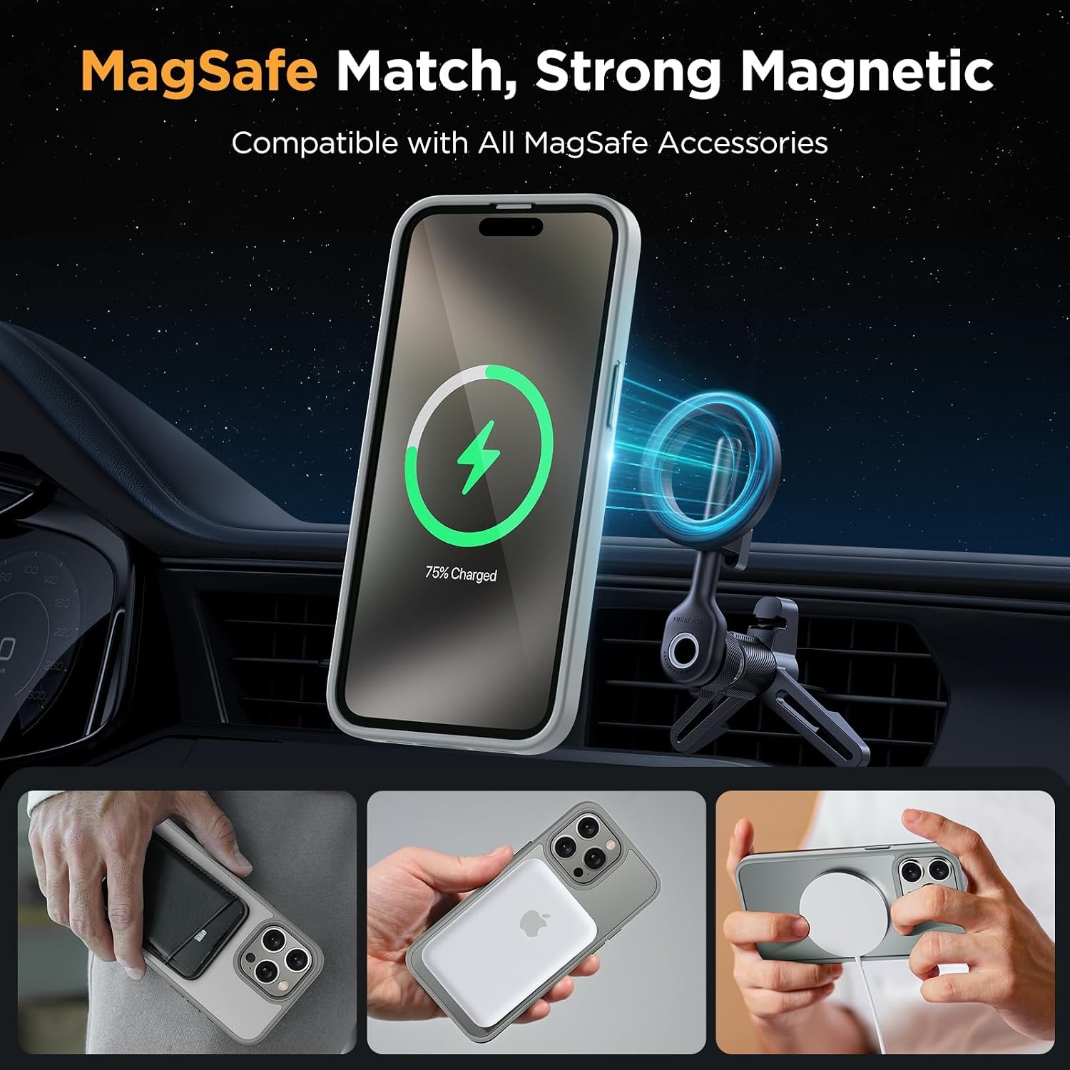 image:imageMiracase for iPhone 16 Pro Max Matte Series Case Magnetic LavenderGray