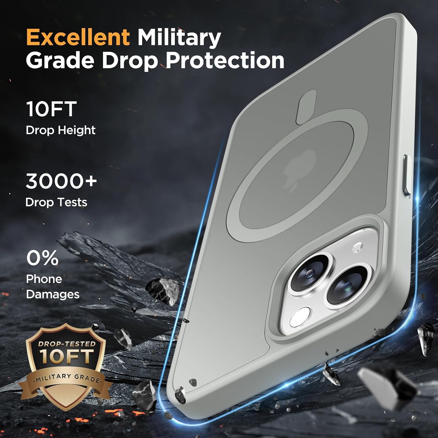 image:imageMiracase for iPhone 16 Pro Max Matte Series Case Magnetic LavenderGray