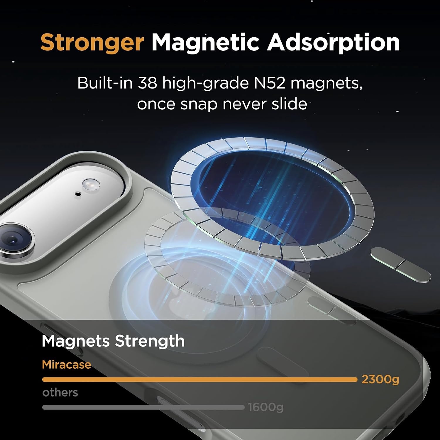 image:imageMiracase for iPhone 16 Pro Max Matte Series Case Magnetic LavenderGray