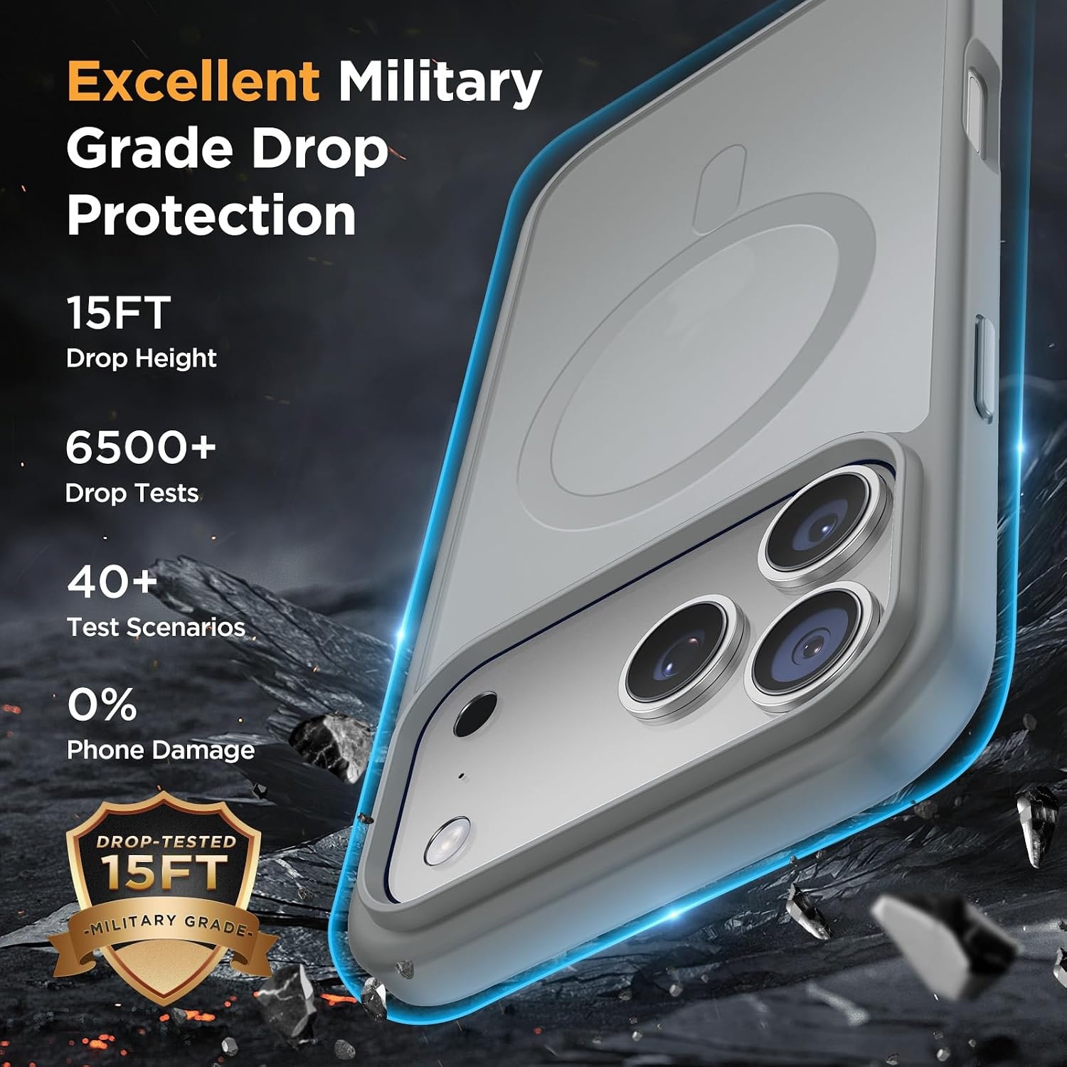 image:imageMiracase for iPhone 16 Pro Max Matte Series Case Magnetic LavenderGray