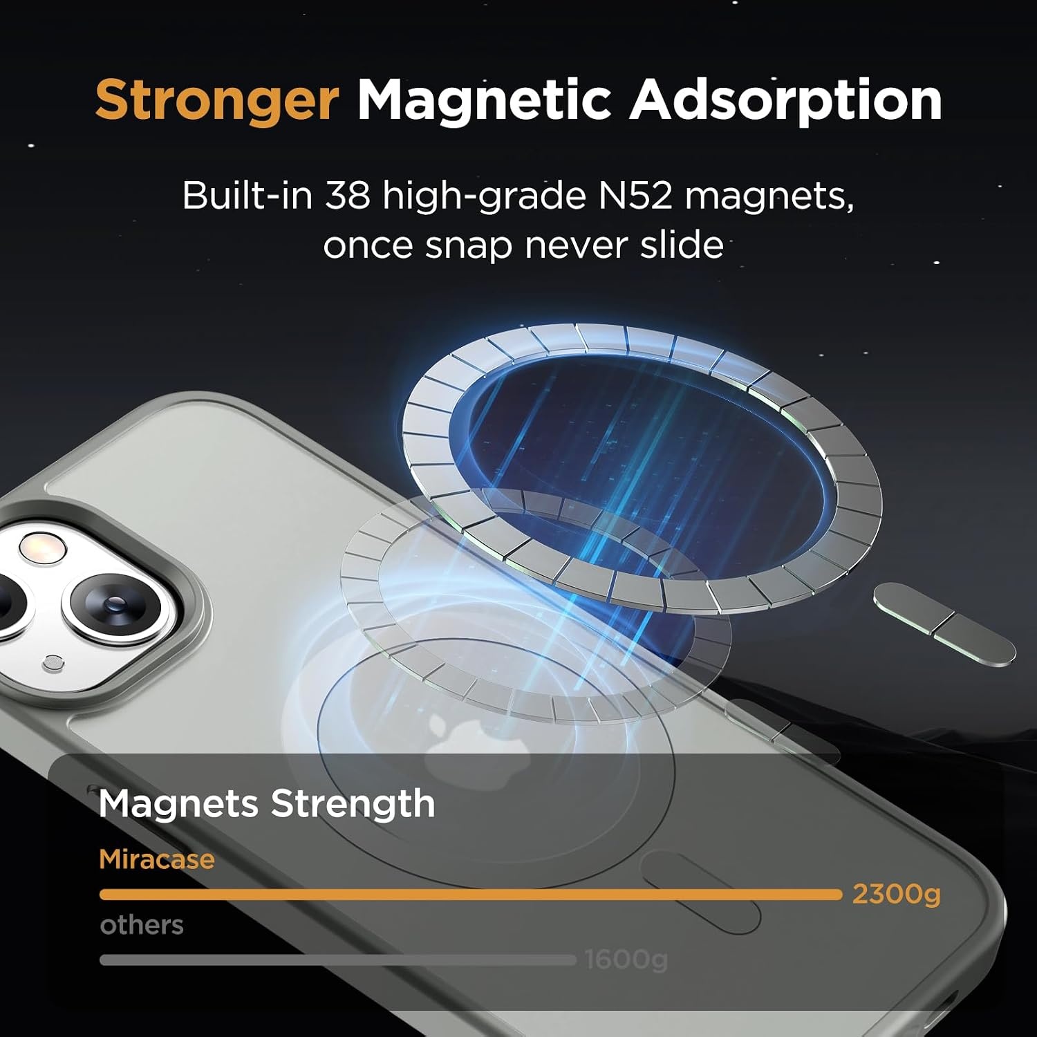 image:imageMiracase for iPhone 16 Pro Max Matte Series Case Magnetic LavenderGray
