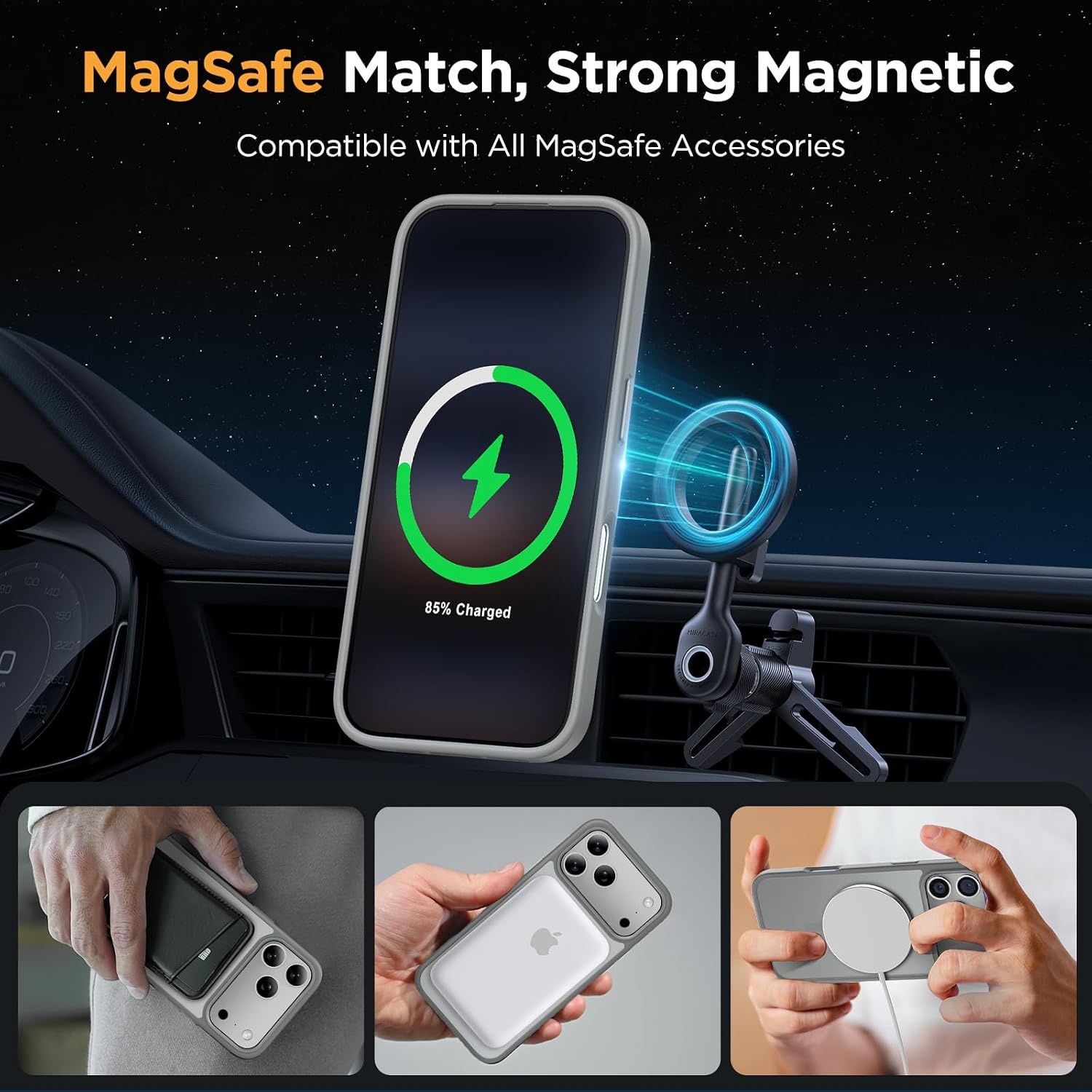 image:imageMiracase for iPhone 16 Pro Max Matte Series Case Magnetic LavenderGray