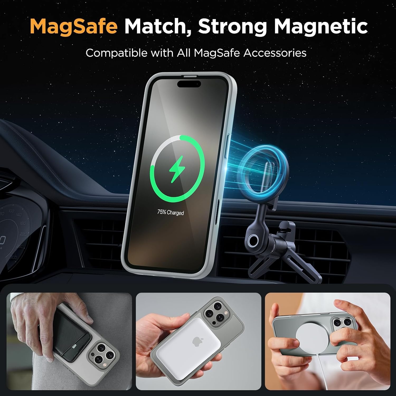 image:imageMiracase for iPhone 16 Pro Max Matte Series Case Magnetic LavenderGray