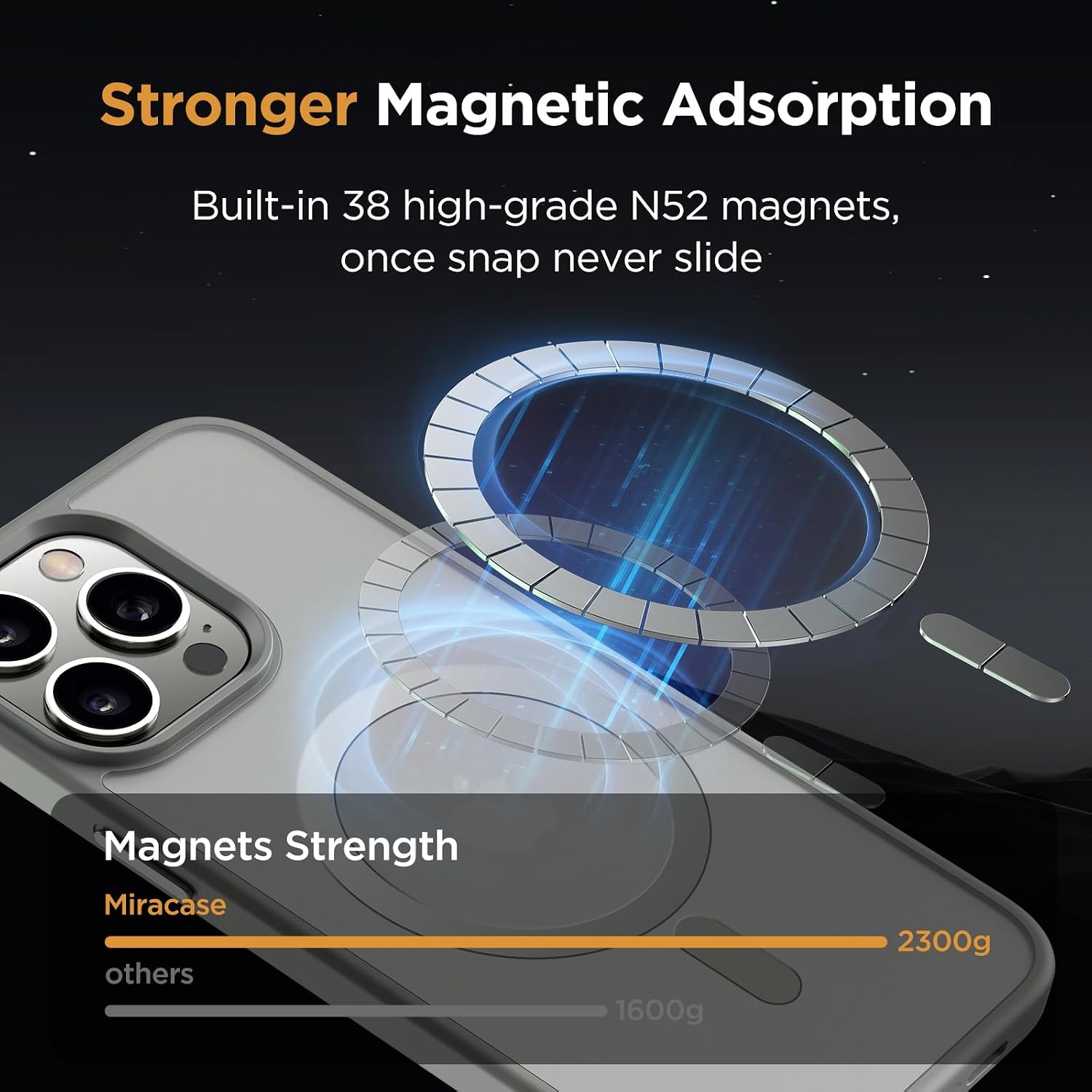 image:imageMiracase for iPhone 16 Pro Max Matte Series Case Magnetic LavenderGray