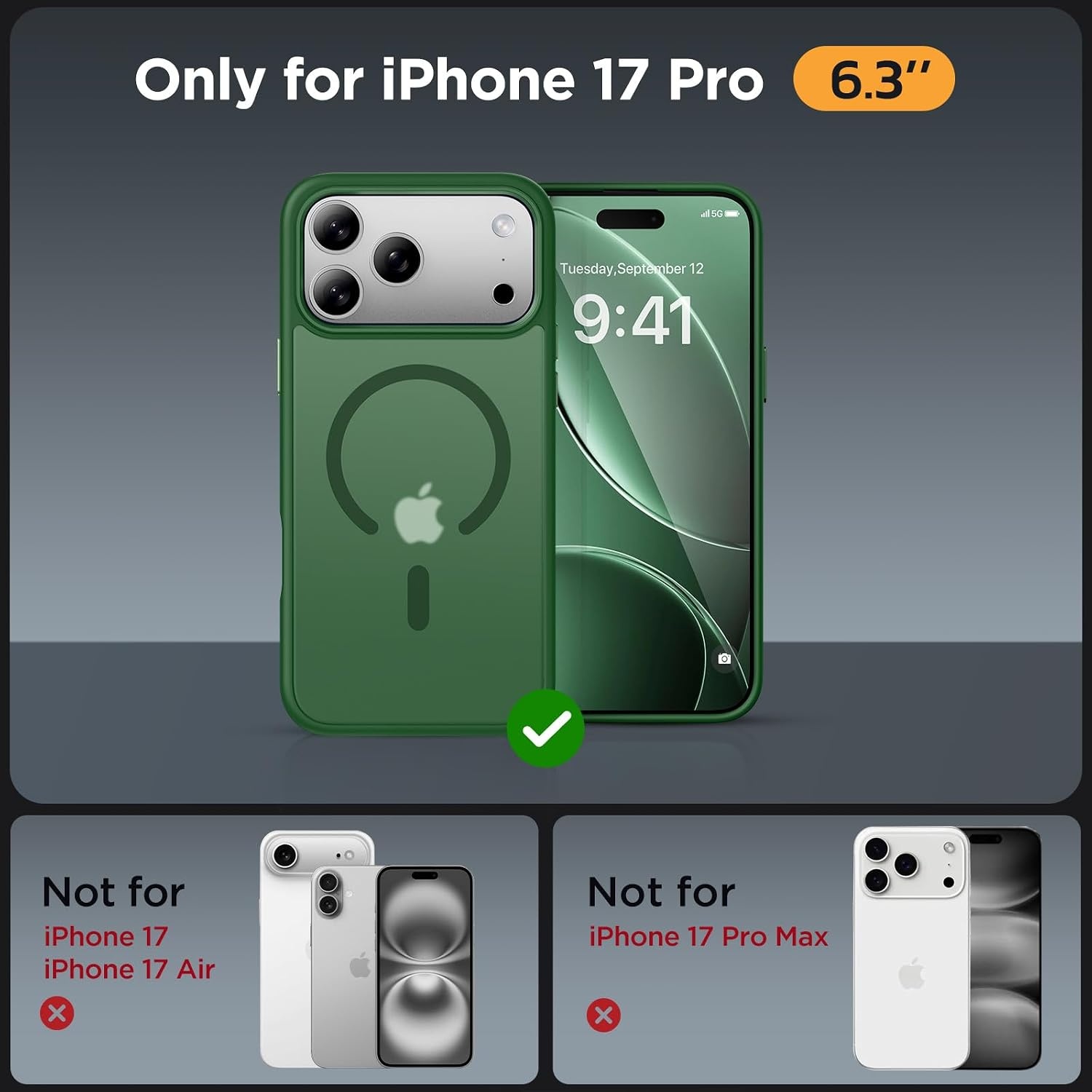 image:imageMiracase for iPhone 16 Pro Max Matte Series Case Magnetic LavenderGreen