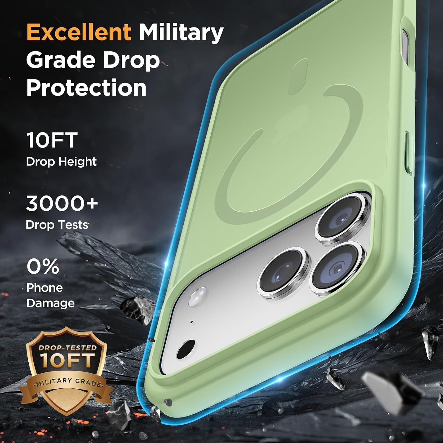 image:imageMiracase for iPhone 16 Pro Max Matte Series Case Magnetic LavenderGreen