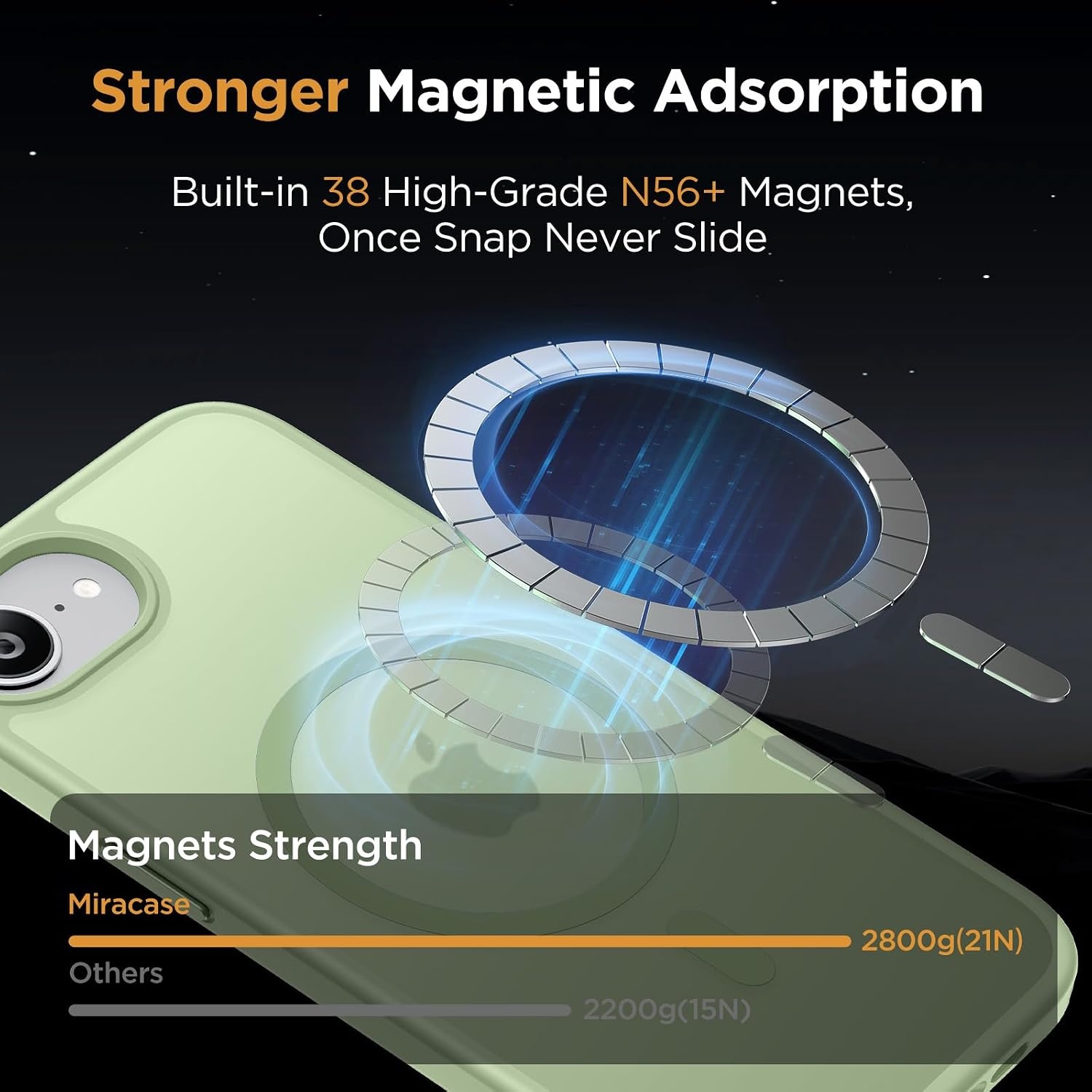image:imageMiracase for iPhone 16 Pro Max Matte Series Case Magnetic LavenderGreen