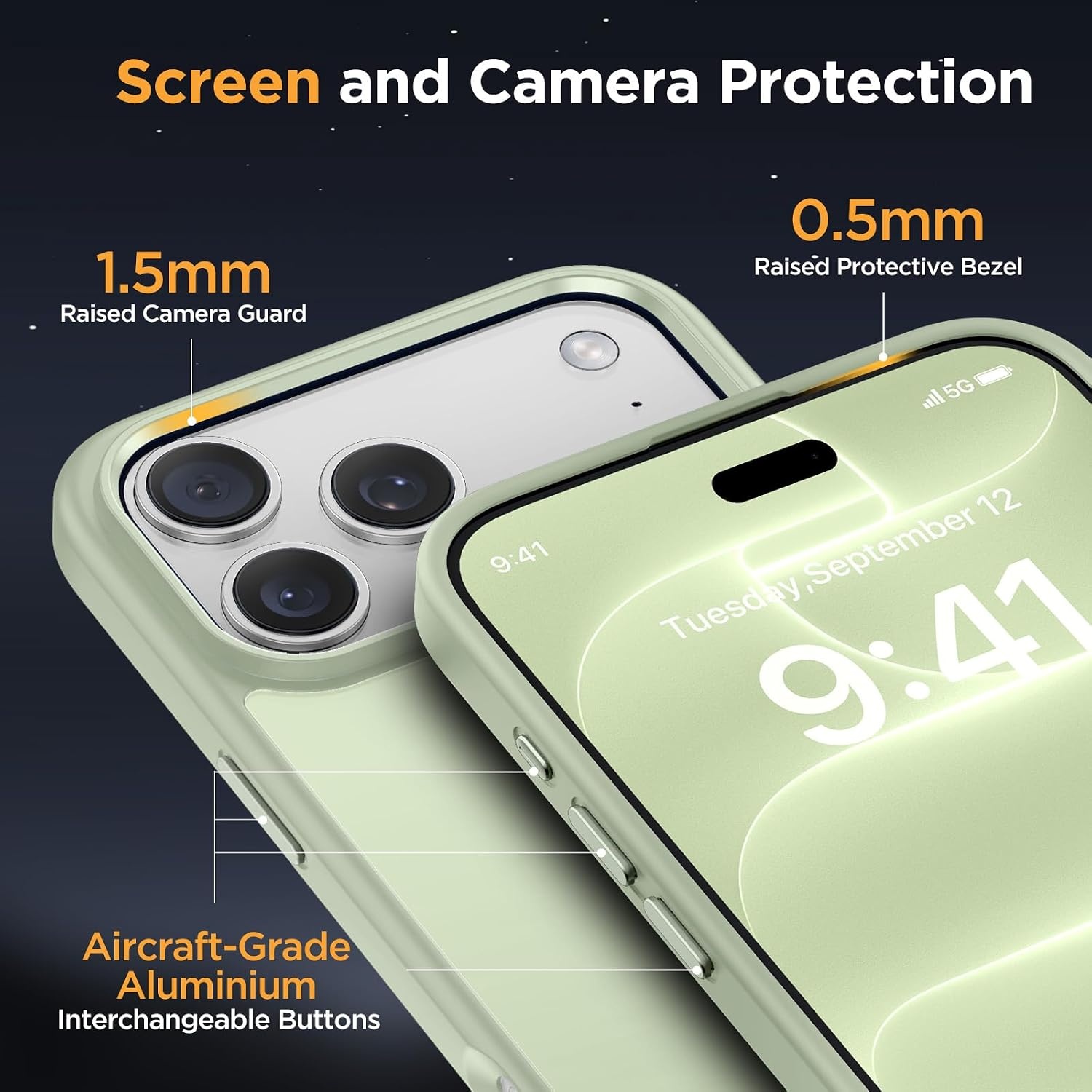 image:imageMiracase for iPhone 16 Pro Max Matte Series Case Magnetic LavenderGreen