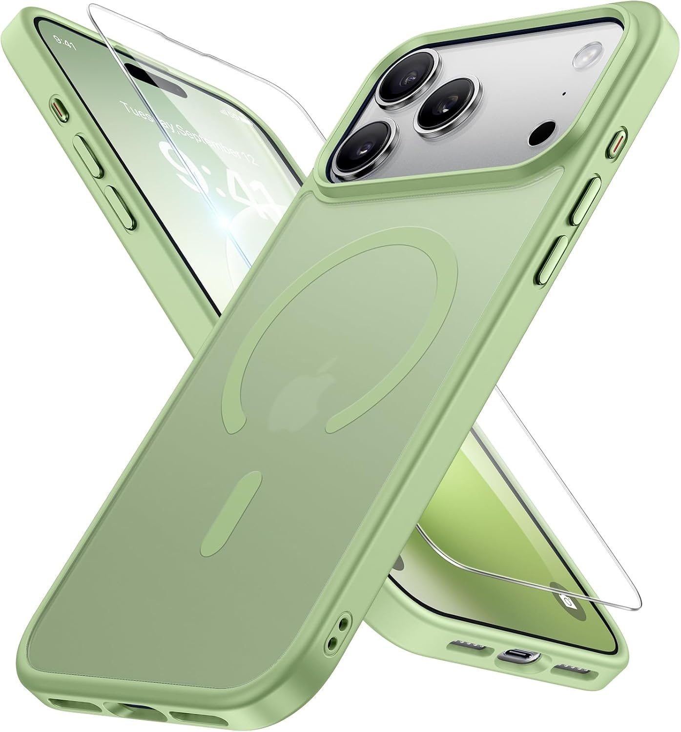 image:imageMiracase for iPhone 16 Pro Max Matte Series Case Magnetic LavenderGreen