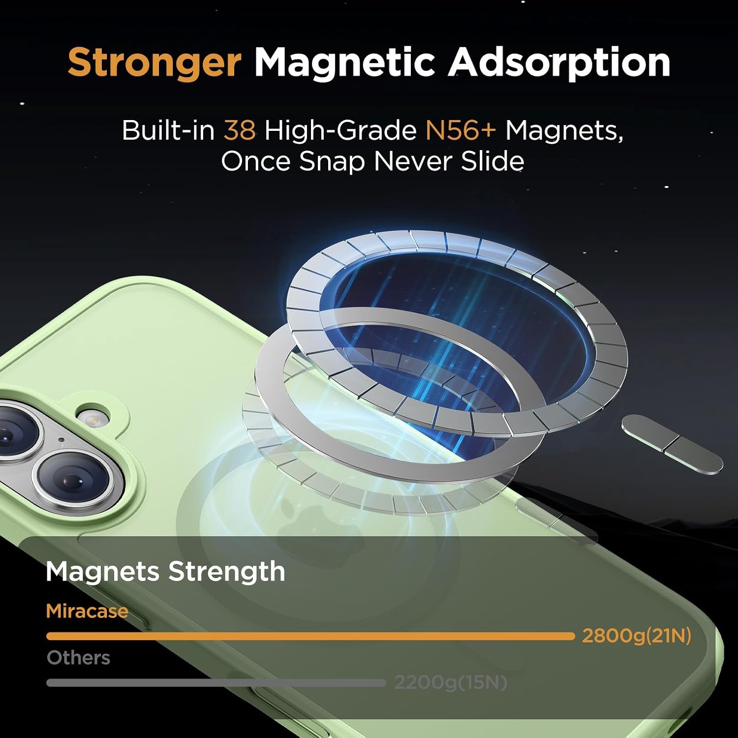 image:imageMiracase for iPhone 16 Pro Max Matte Series Case Magnetic LavenderGreen