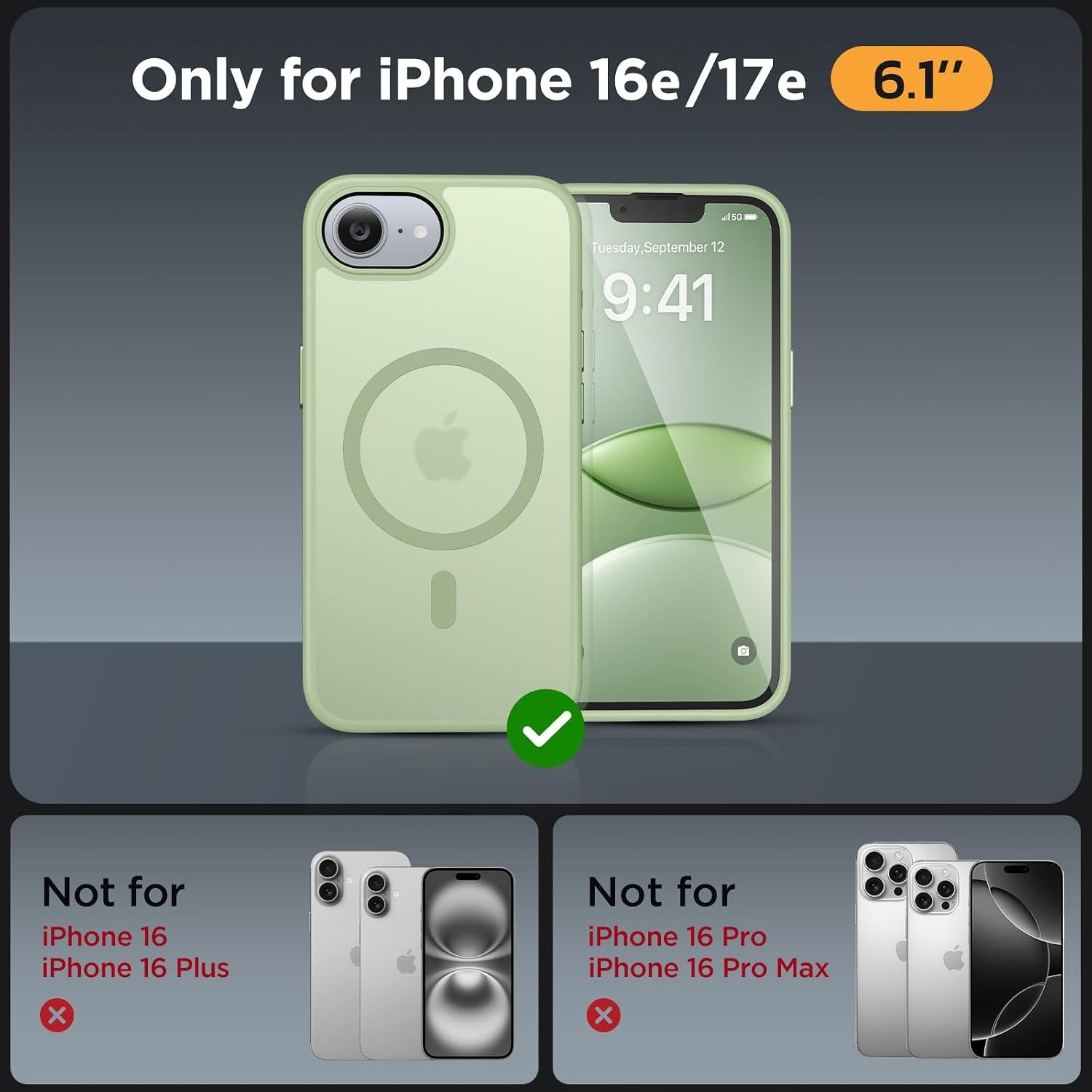 image:imageMiracase for iPhone 16 Pro Max Matte Series Case Magnetic LavenderGreen