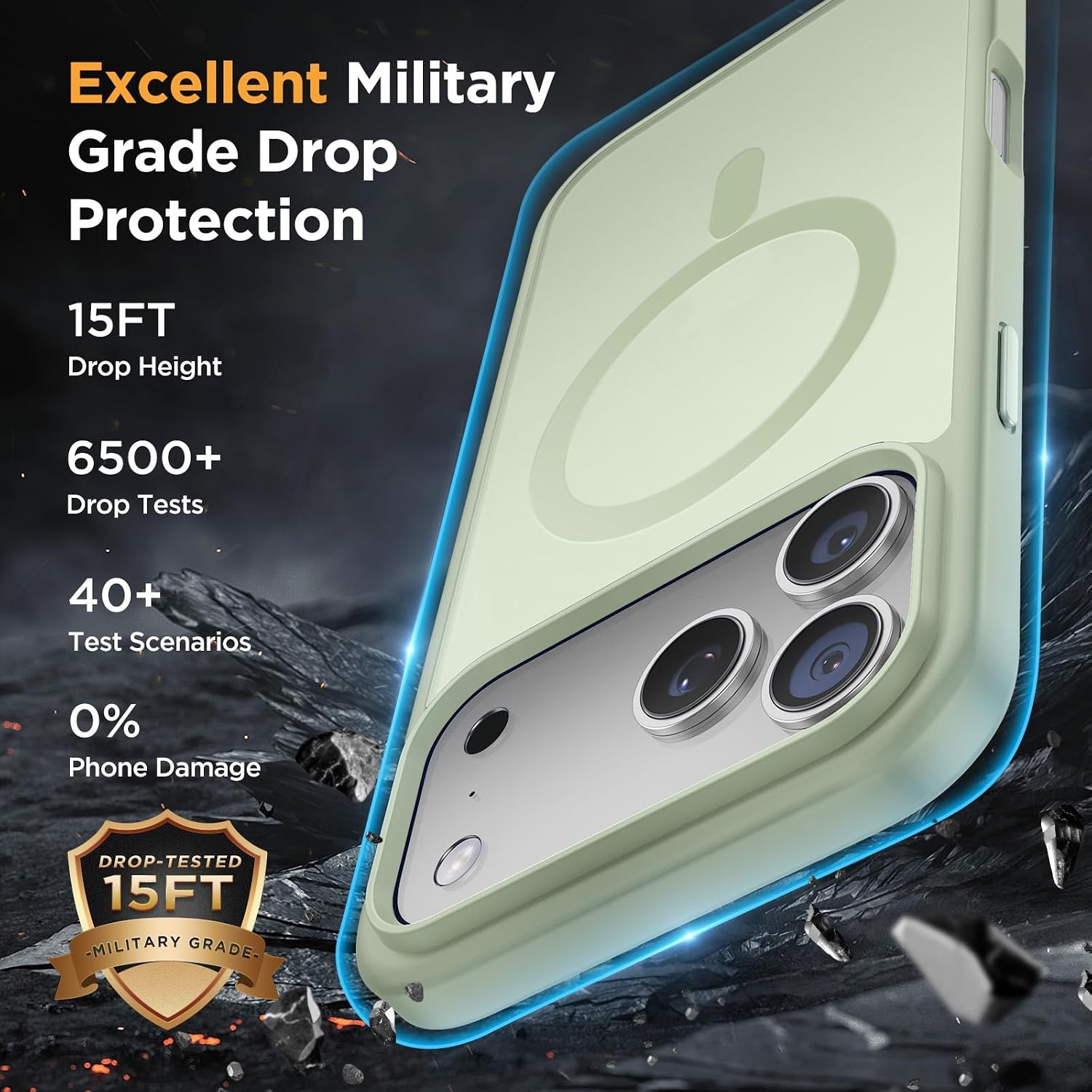 image:imageMiracase for iPhone 16 Pro Max Matte Series Case Magnetic LavenderGreen