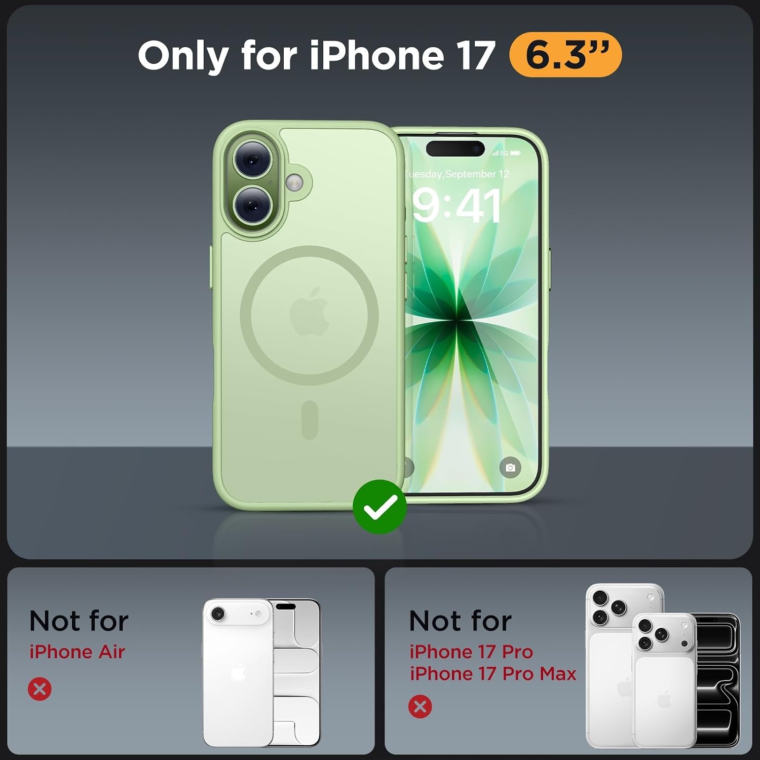 image:imageMiracase for iPhone 16 Pro Max Matte Series Case Magnetic LavenderGreen