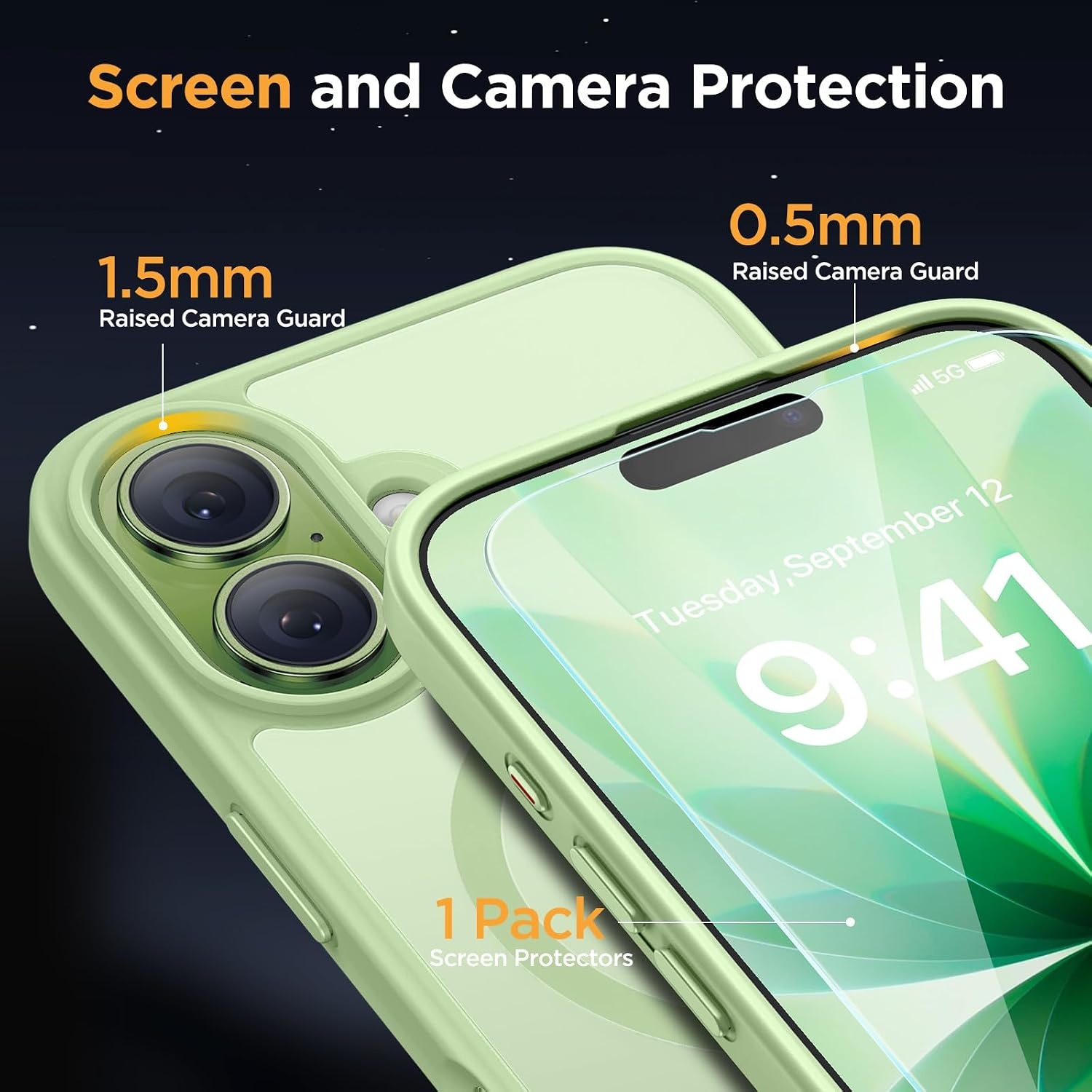 image:imageMiracase for iPhone 16 Pro Max Matte Series Case Magnetic LavenderGreen