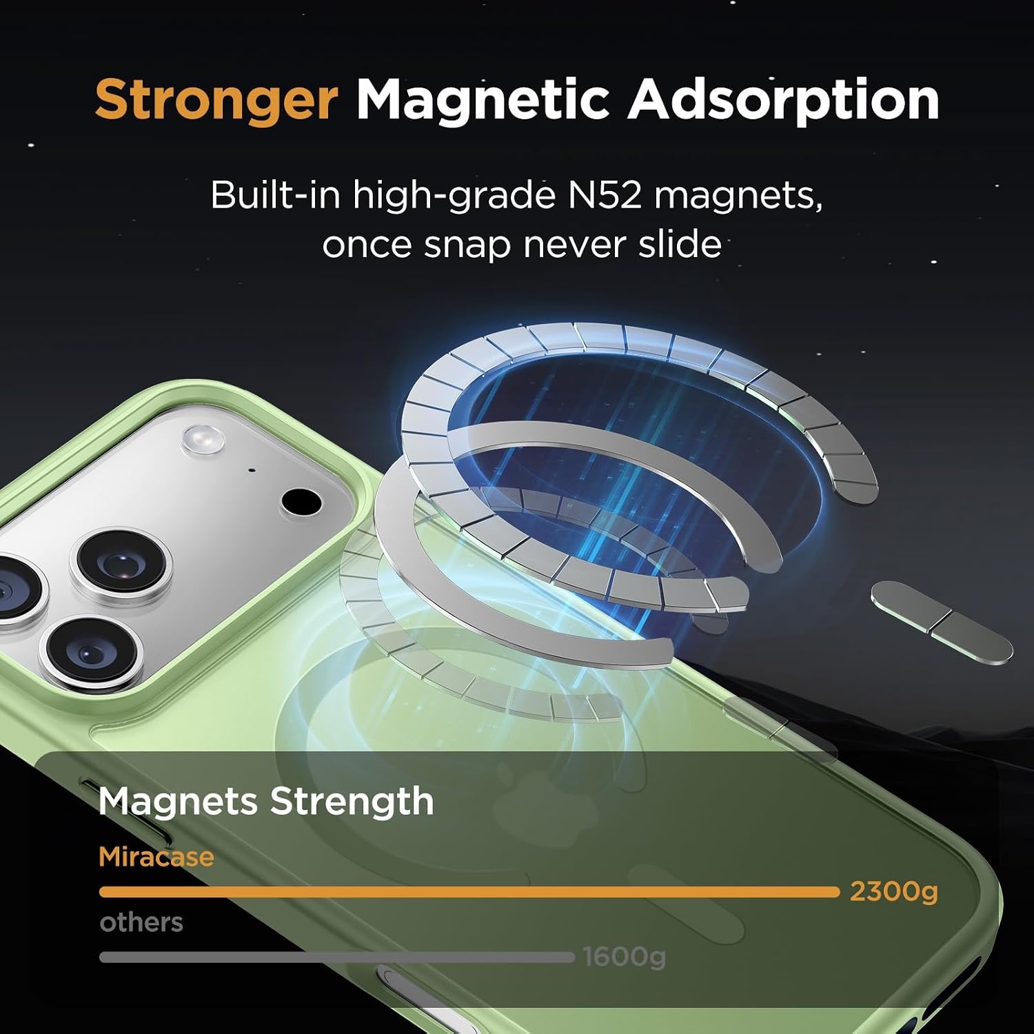 image:imageMiracase for iPhone 16 Pro Max Matte Series Case Magnetic LavenderGreen