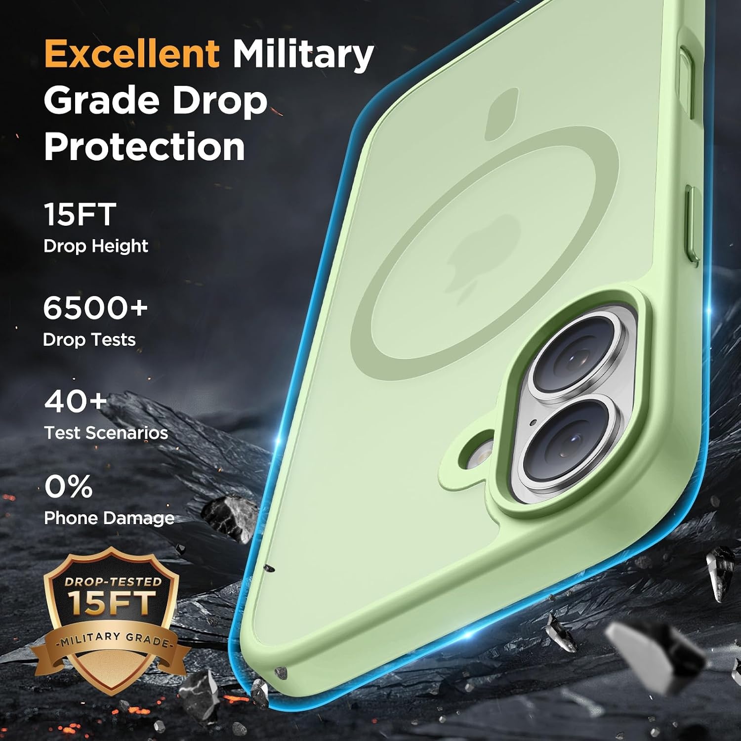 image:imageMiracase for iPhone 16 Pro Max Matte Series Case Magnetic LavenderGreen