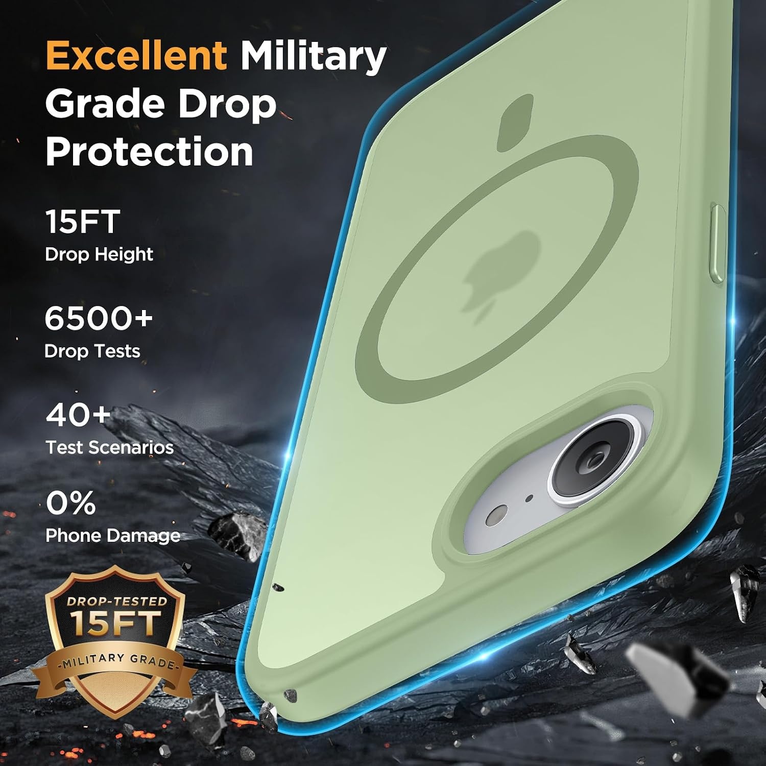 image:imageMiracase for iPhone 16 Pro Max Matte Series Case Magnetic LavenderGreen
