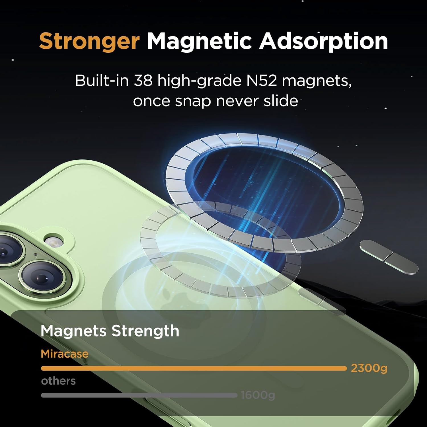 image:imageMiracase for iPhone 16 Pro Max Matte Series Case Magnetic LavenderGreen