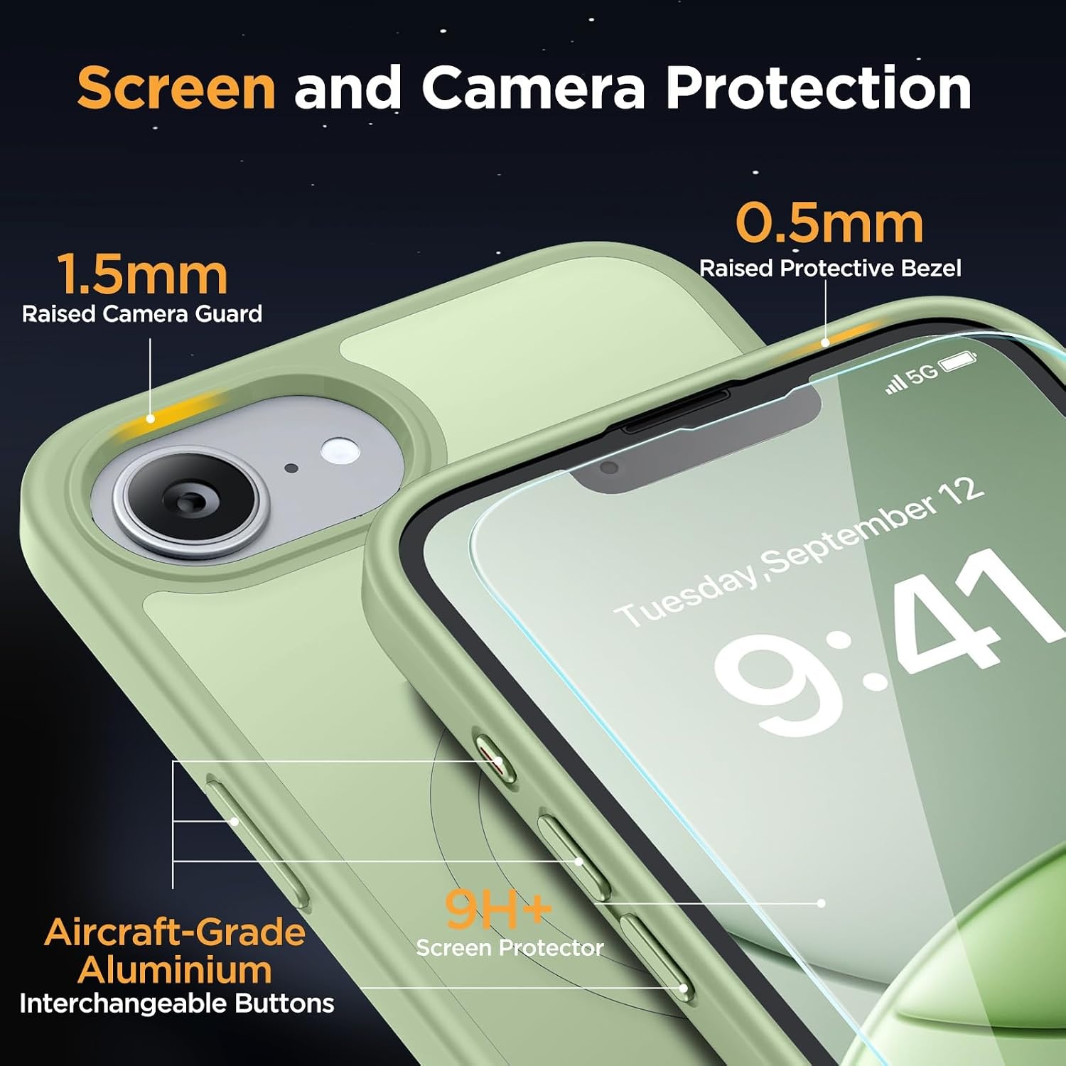 image:imageMiracase for iPhone 16 Pro Max Matte Series Case Magnetic LavenderGreen