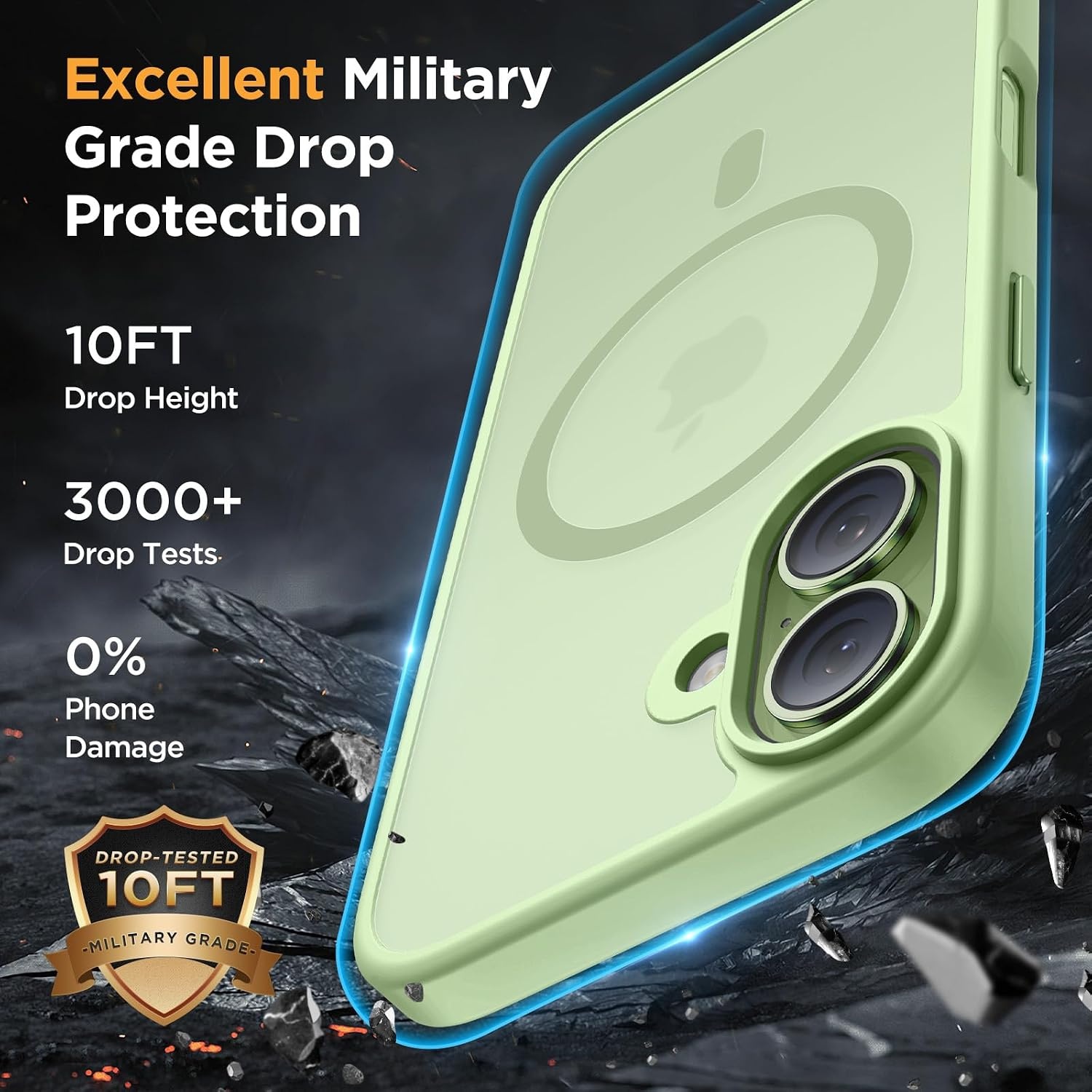 image:imageMiracase for iPhone 16 Pro Max Matte Series Case Magnetic LavenderGreen