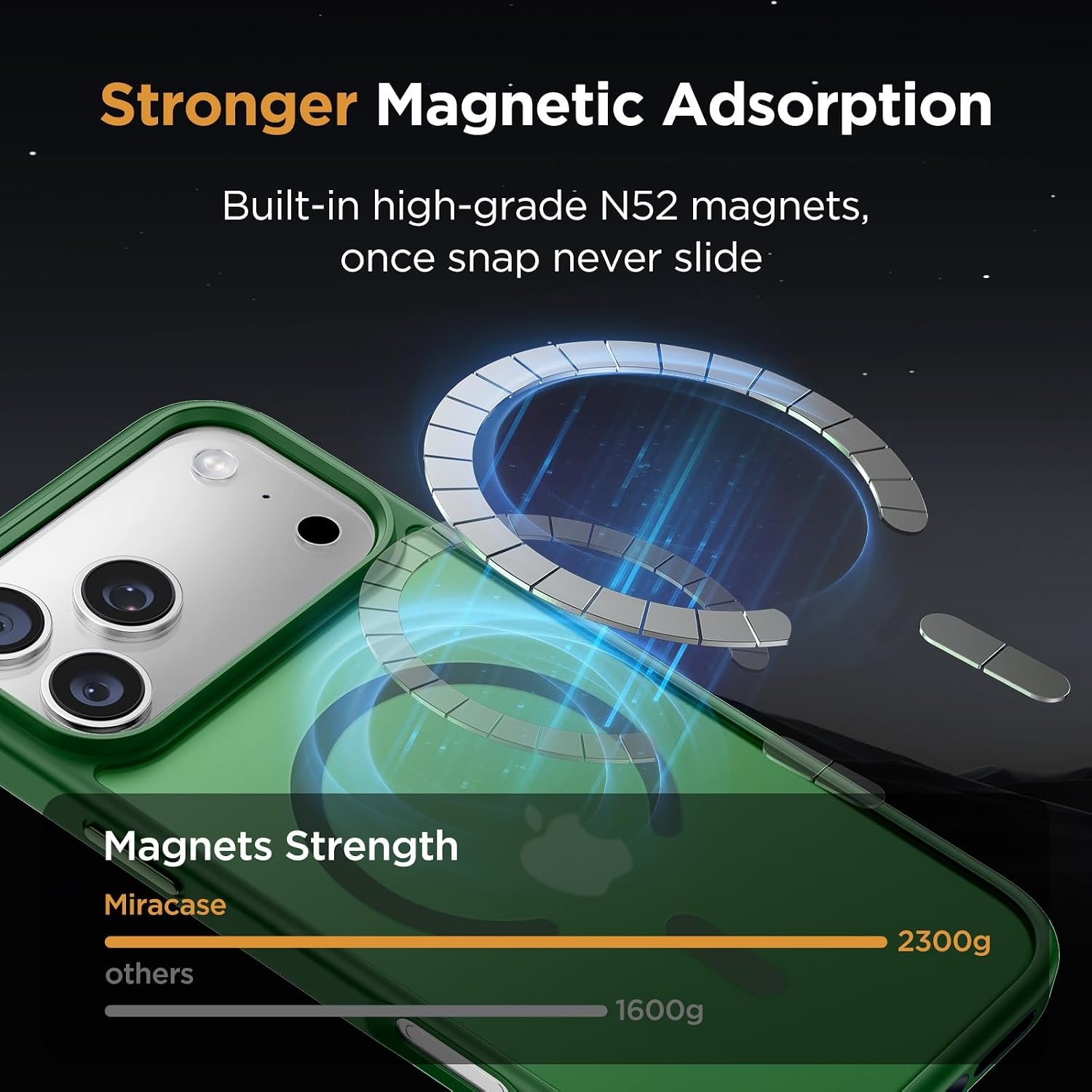 image:imageMiracase for iPhone 16 Pro Max Matte Series Case Magnetic LavenderGreen