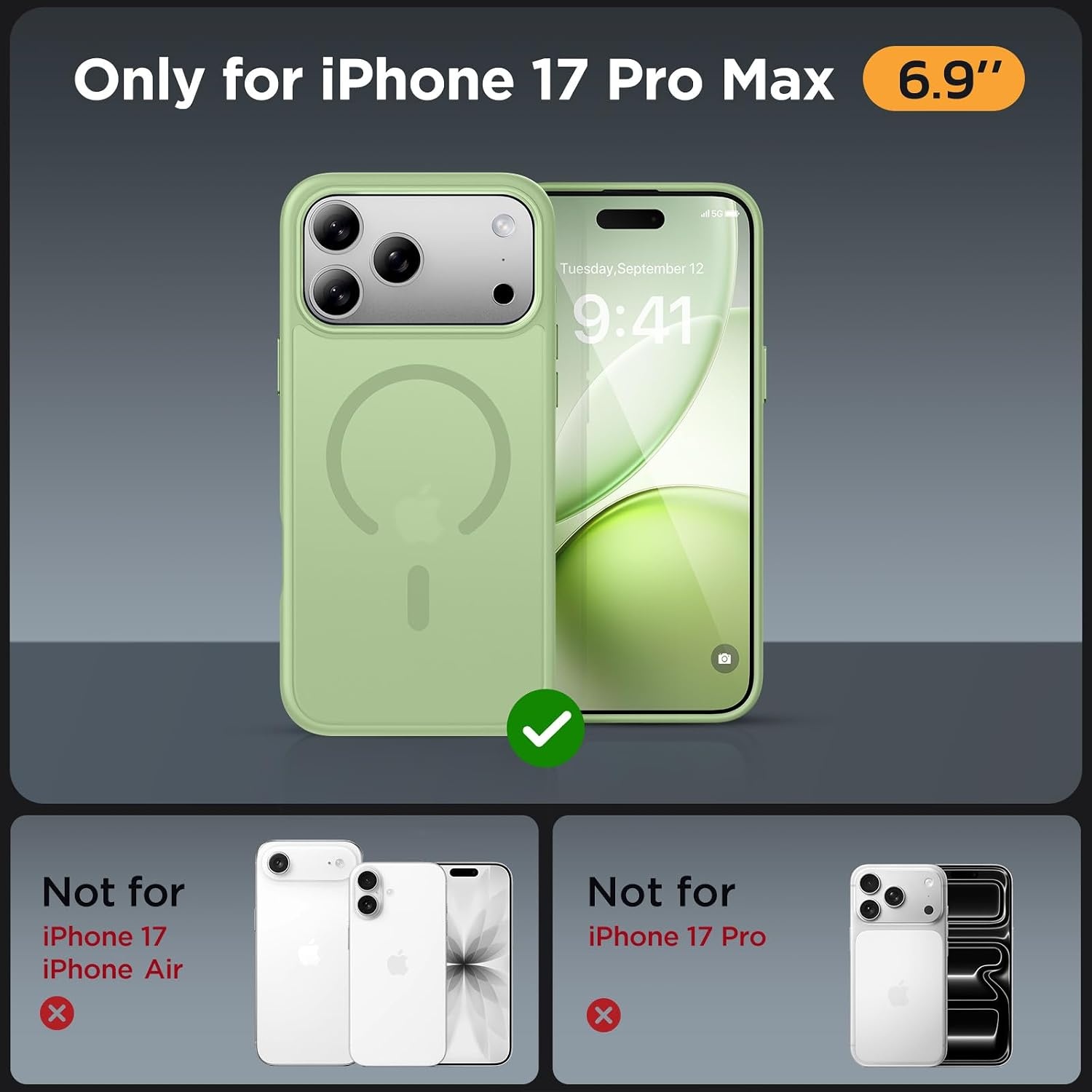 image:imageMiracase for iPhone 16 Pro Max Matte Series Case Magnetic LavenderGreen