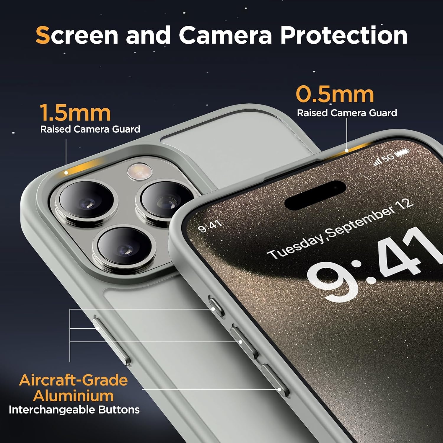 image:imageMiracase for iPhone 16 Pro Max Matte Series Case Magnetic LavenderGrey