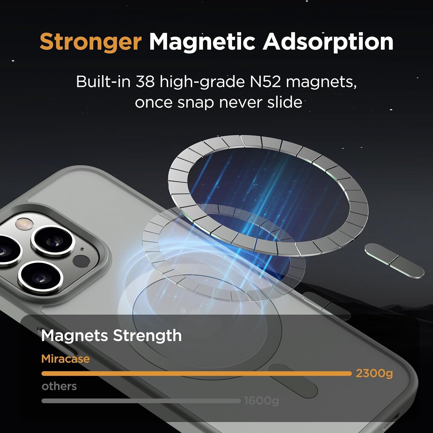 image:imageMiracase for iPhone 16 Pro Max Matte Series Case Magnetic LavenderGrey