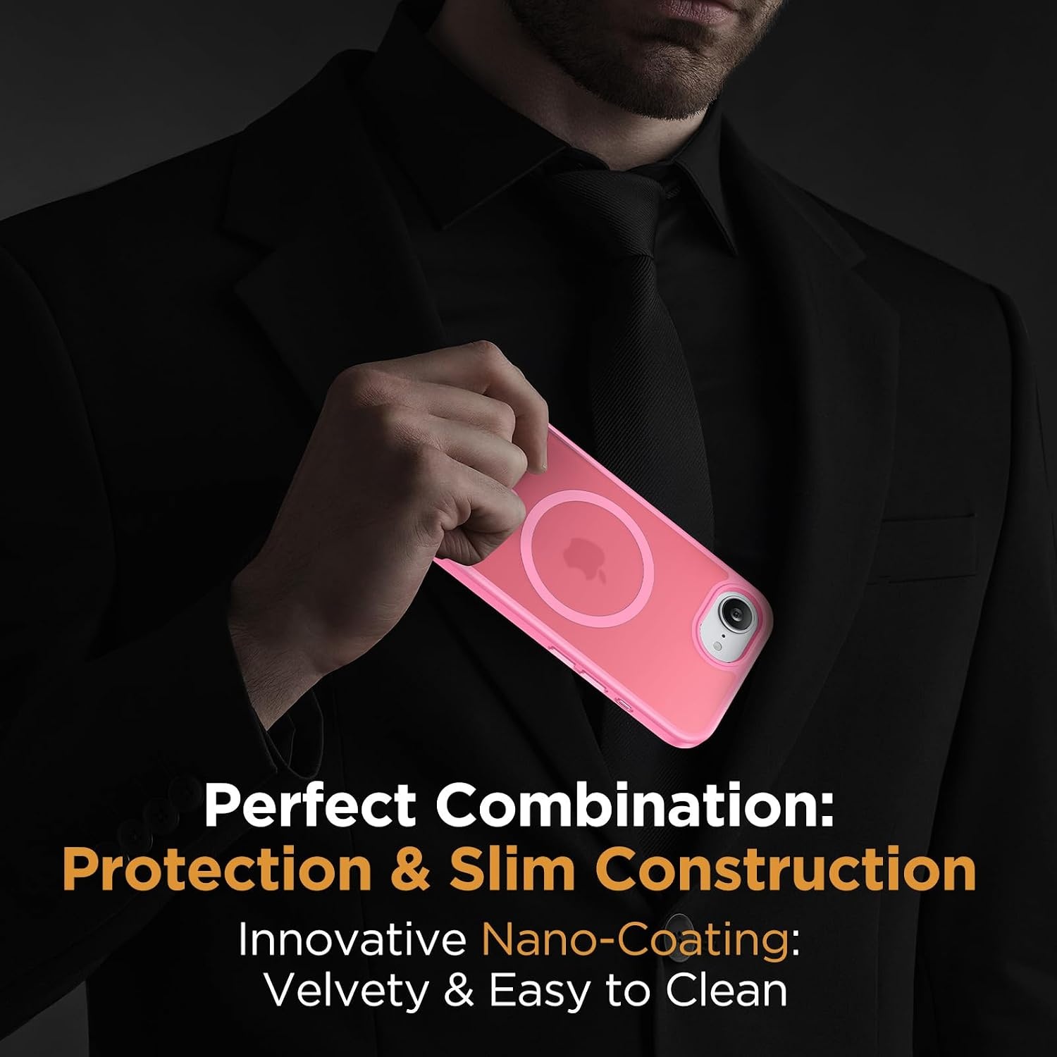 image:imageMiracase for iPhone 16 Pro Max Matte Series Case Magnetic LavenderHot Pink