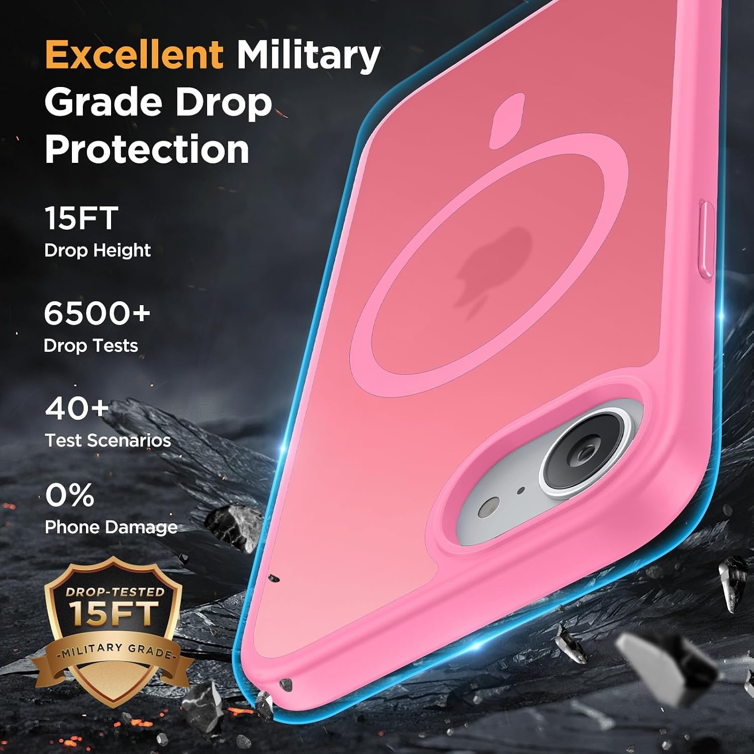 image:imageMiracase for iPhone 16 Pro Max Matte Series Case Magnetic LavenderHot Pink