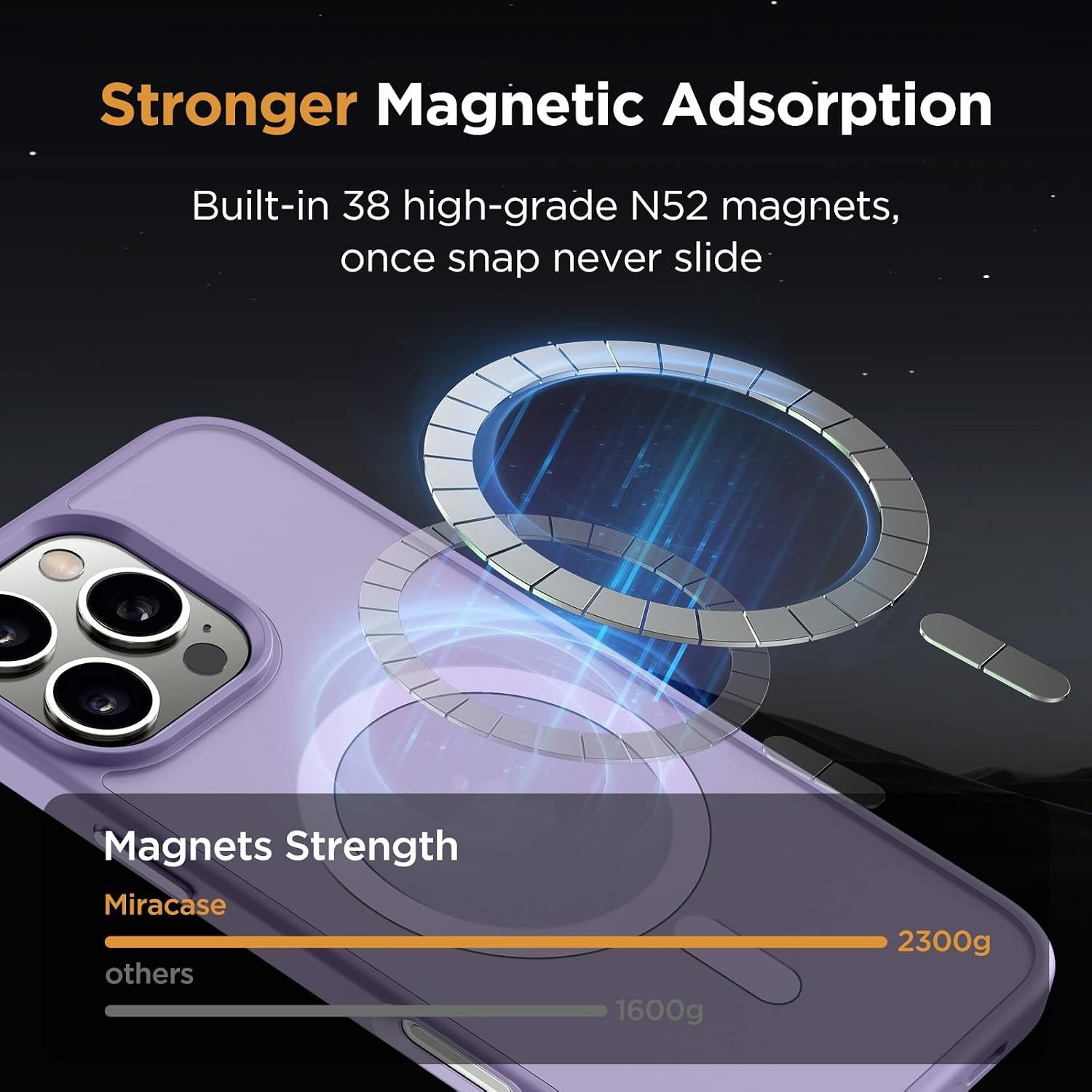 image:imageMiracase for iPhone 16 Pro Max Matte Series Case Magnetic LavenderLavender