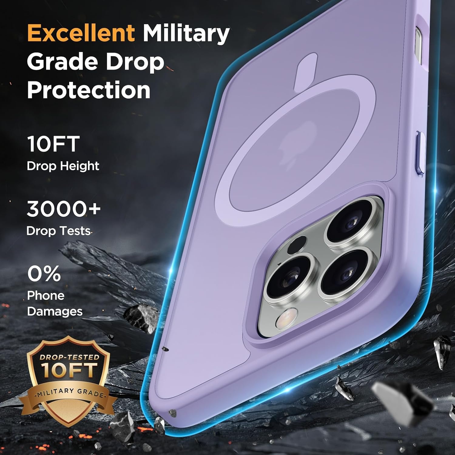 image:imageMiracase for iPhone 16 Pro Max Matte Series Case Magnetic LavenderLavender