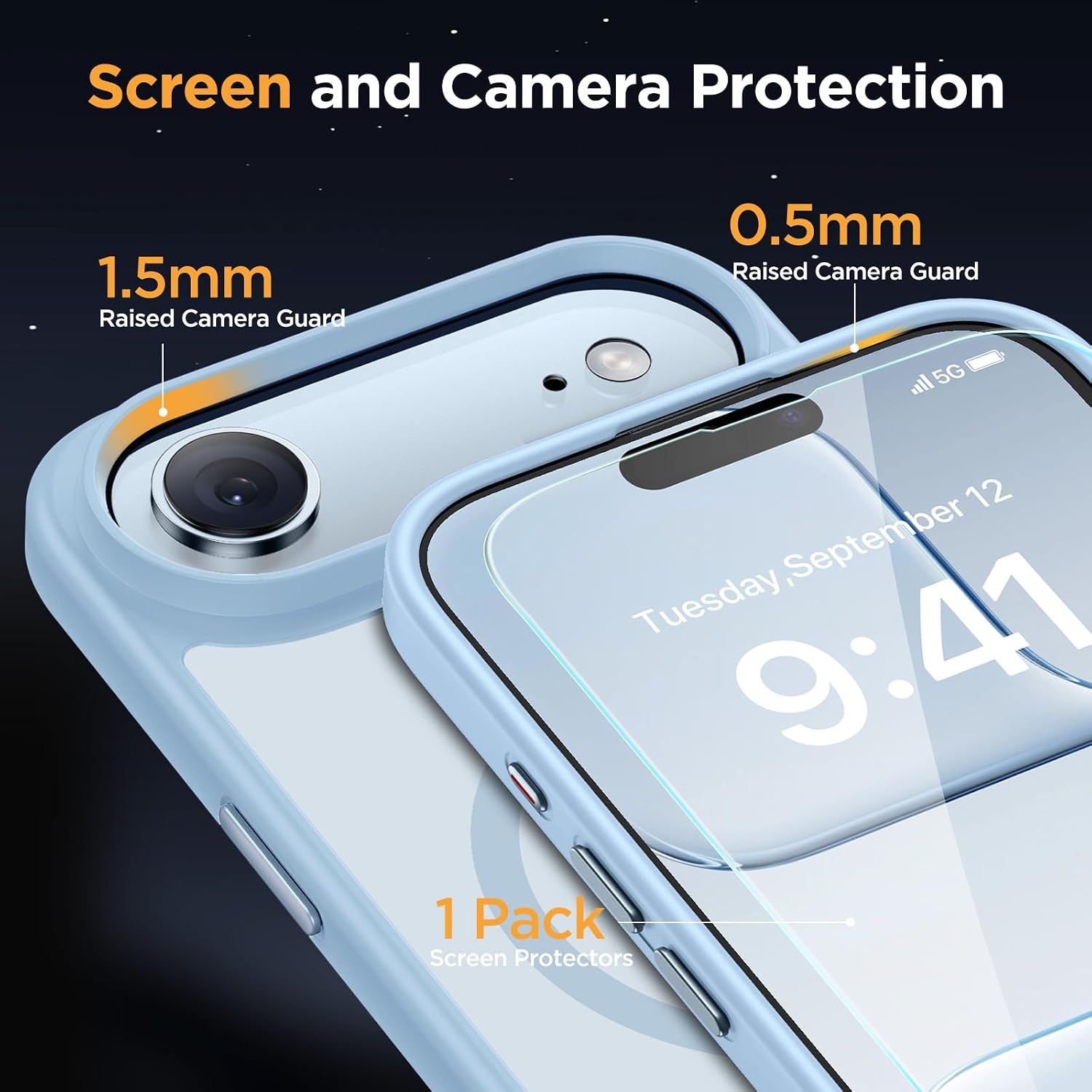 image:imageMiracase for iPhone 16 Pro Max Matte Series Case Magnetic LavenderLight Blue