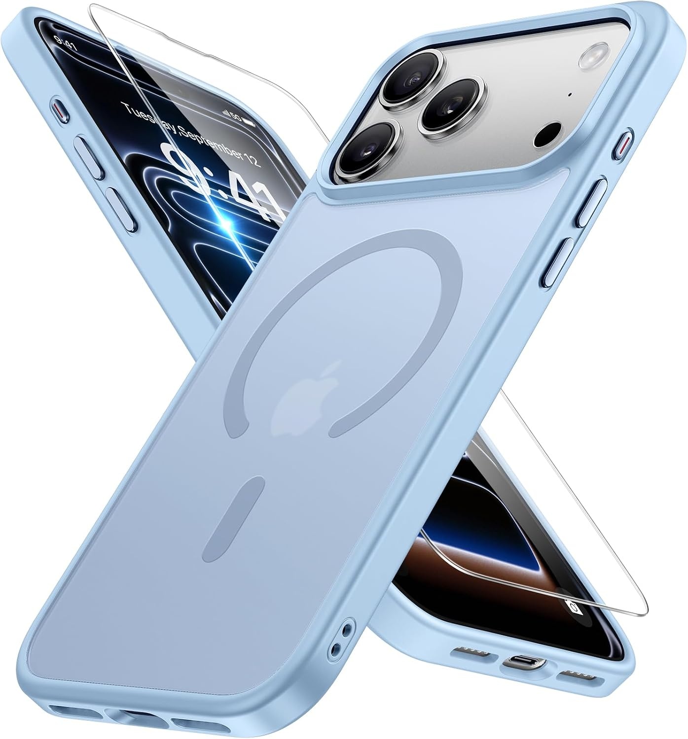 image:imageMiracase for iPhone 16 Pro Max Matte Series Case Magnetic LavenderLight Blue