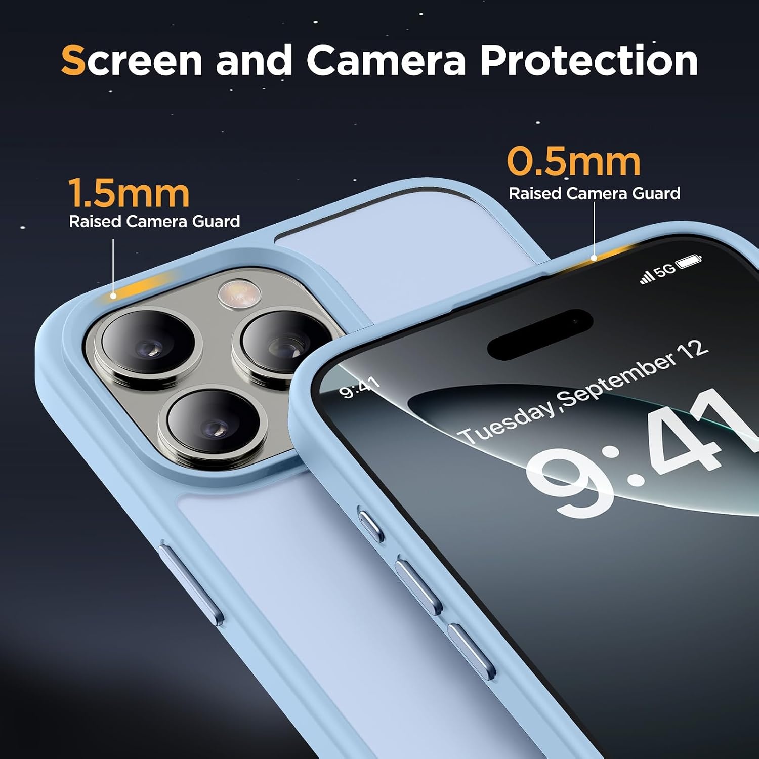 image:imageMiracase for iPhone 16 Pro Max Matte Series Case Magnetic LavenderLight Blue