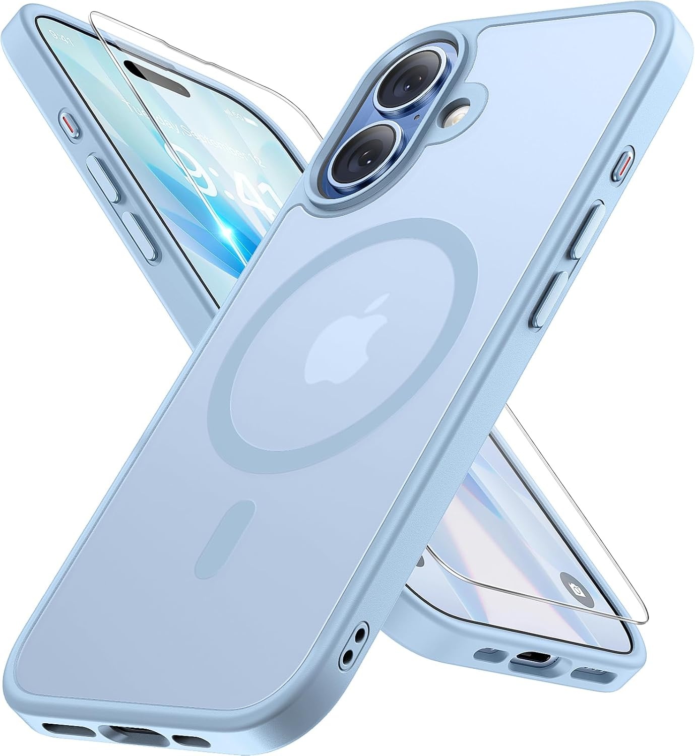 image:imageMiracase for iPhone 16 Pro Max Matte Series Case Magnetic LavenderLight Blue