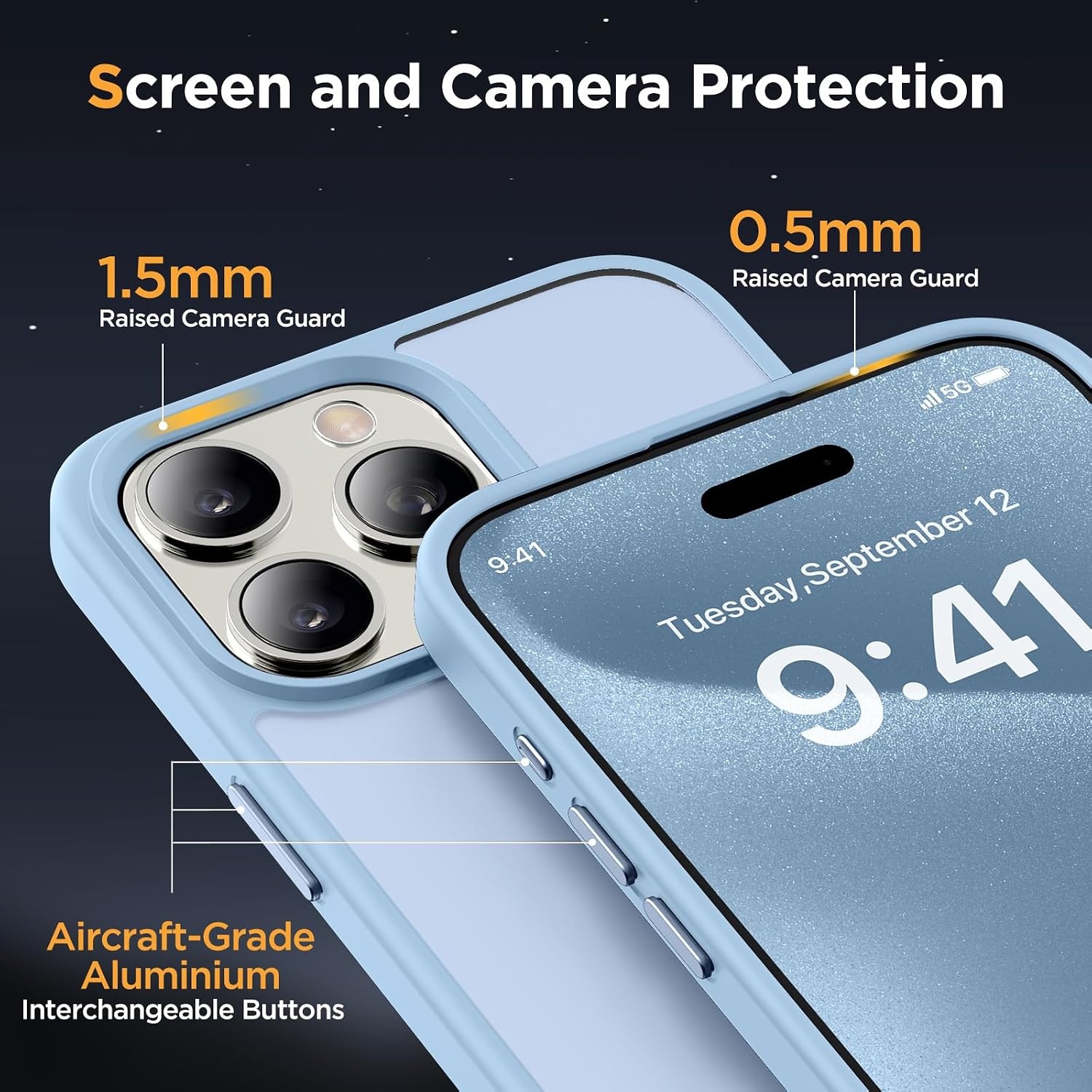 image:imageMiracase for iPhone 16 Pro Max Matte Series Case Magnetic LavenderLight Blue