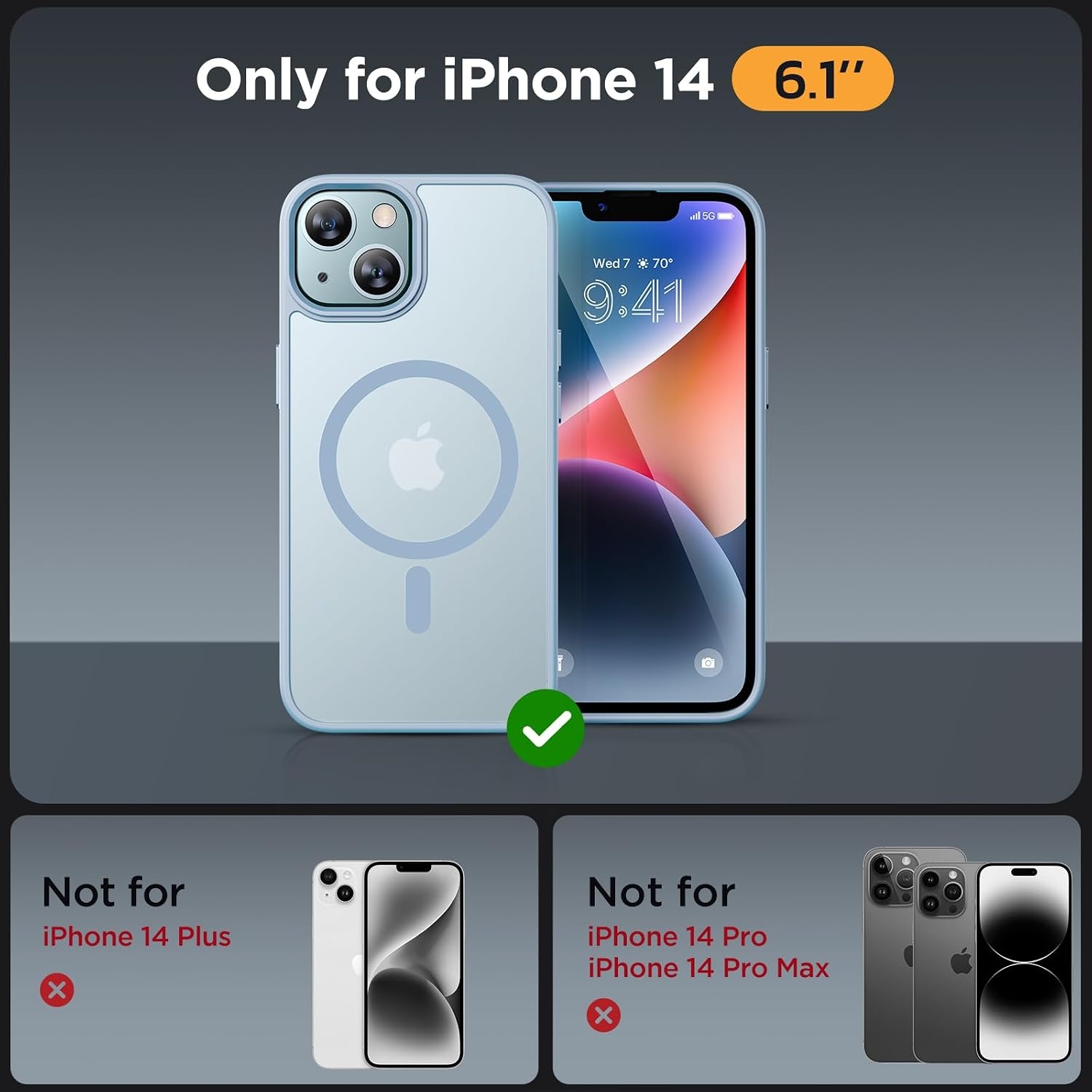 image:imageMiracase for iPhone 16 Pro Max Matte Series Case Magnetic LavenderLight Blue