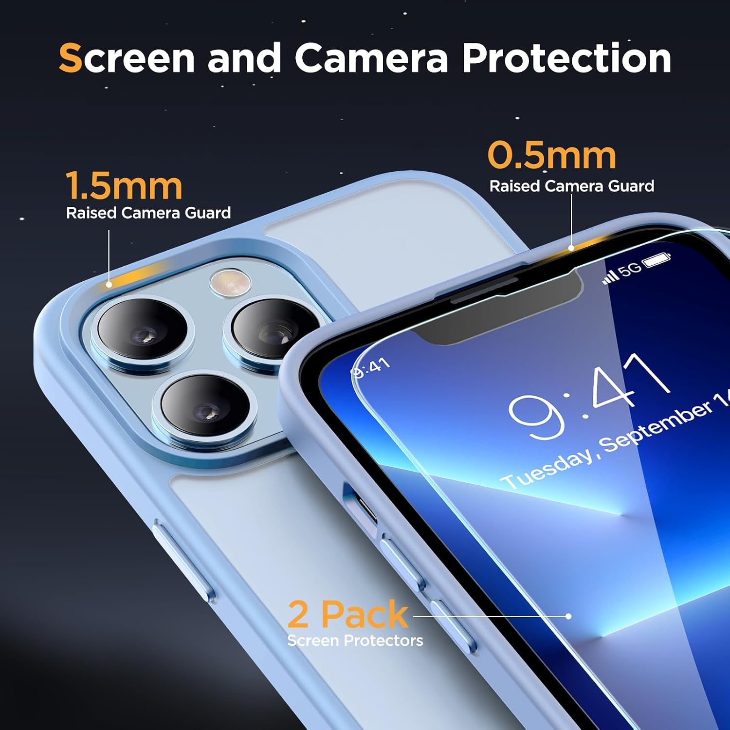 image:imageMiracase for iPhone 16 Pro Max Matte Series Case Magnetic LavenderLight Blue