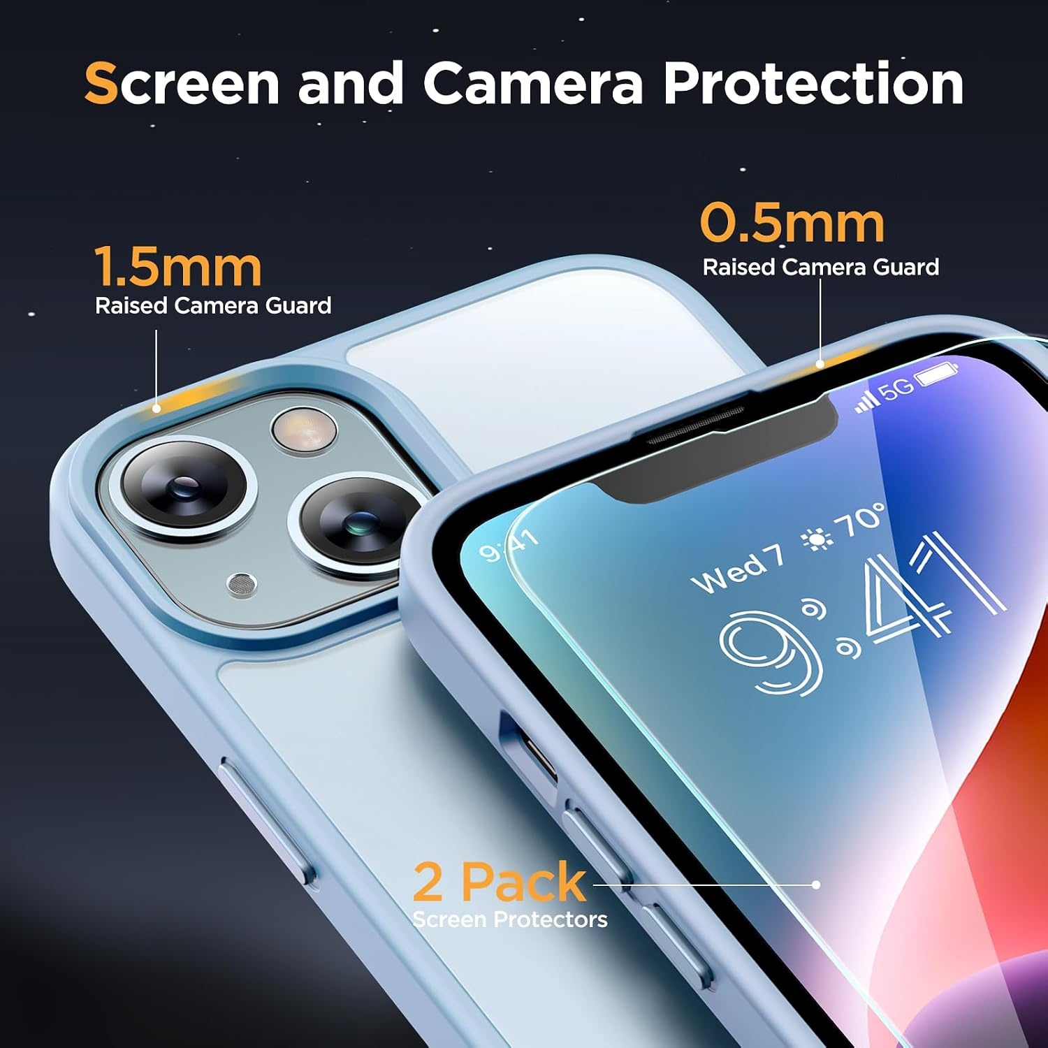 image:imageMiracase for iPhone 16 Pro Max Matte Series Case Magnetic LavenderLight Blue