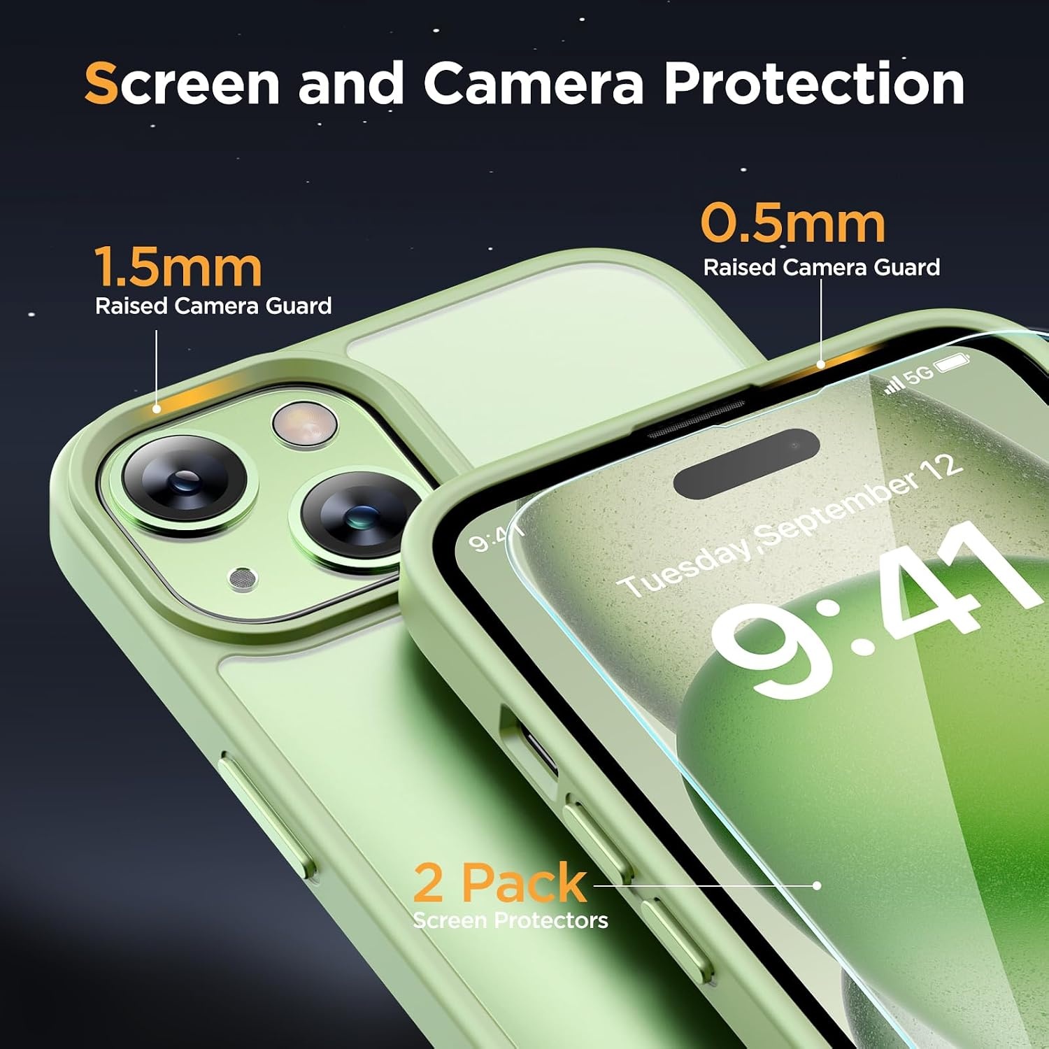 image:imageMiracase for iPhone 16 Pro Max Matte Series Case Magnetic LavenderLight Green