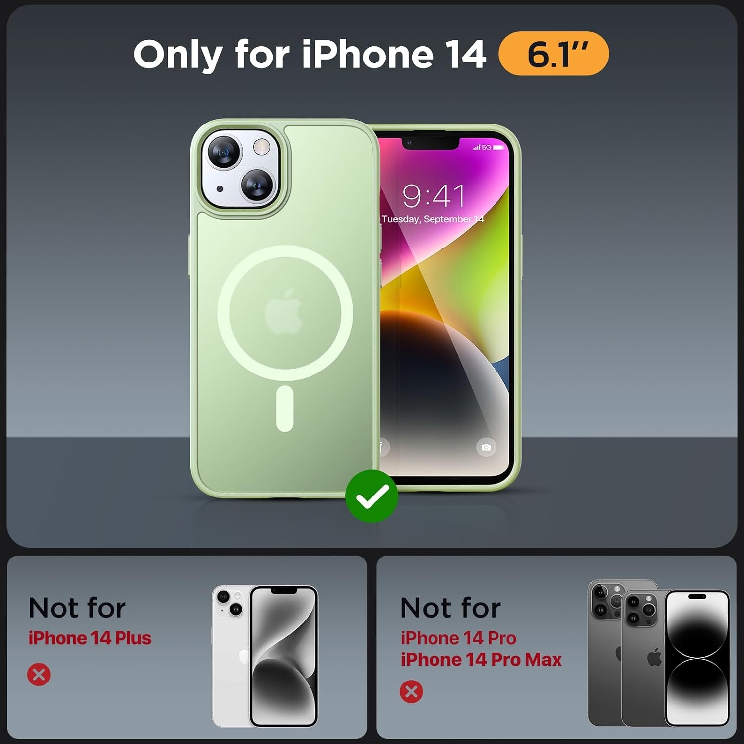 image:imageMiracase for iPhone 16 Pro Max Matte Series Case Magnetic LavenderLight Green