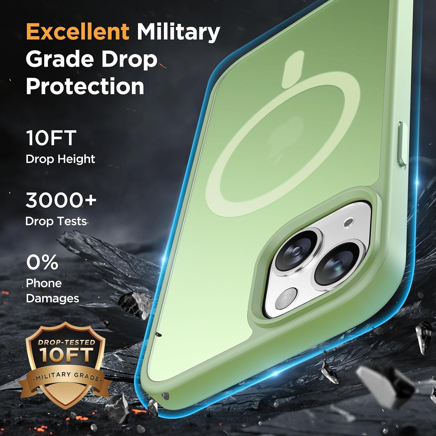 image:imageMiracase for iPhone 16 Pro Max Matte Series Case Magnetic LavenderLight Green