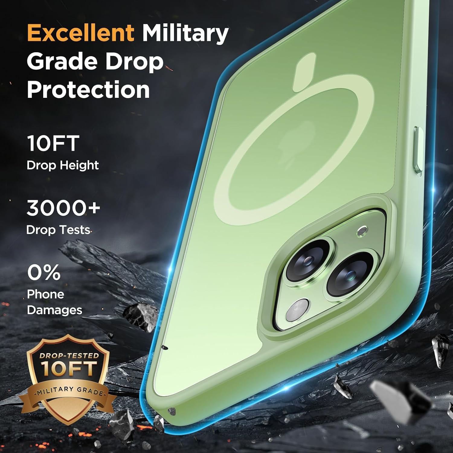 image:imageMiracase for iPhone 16 Pro Max Matte Series Case Magnetic LavenderLight Green