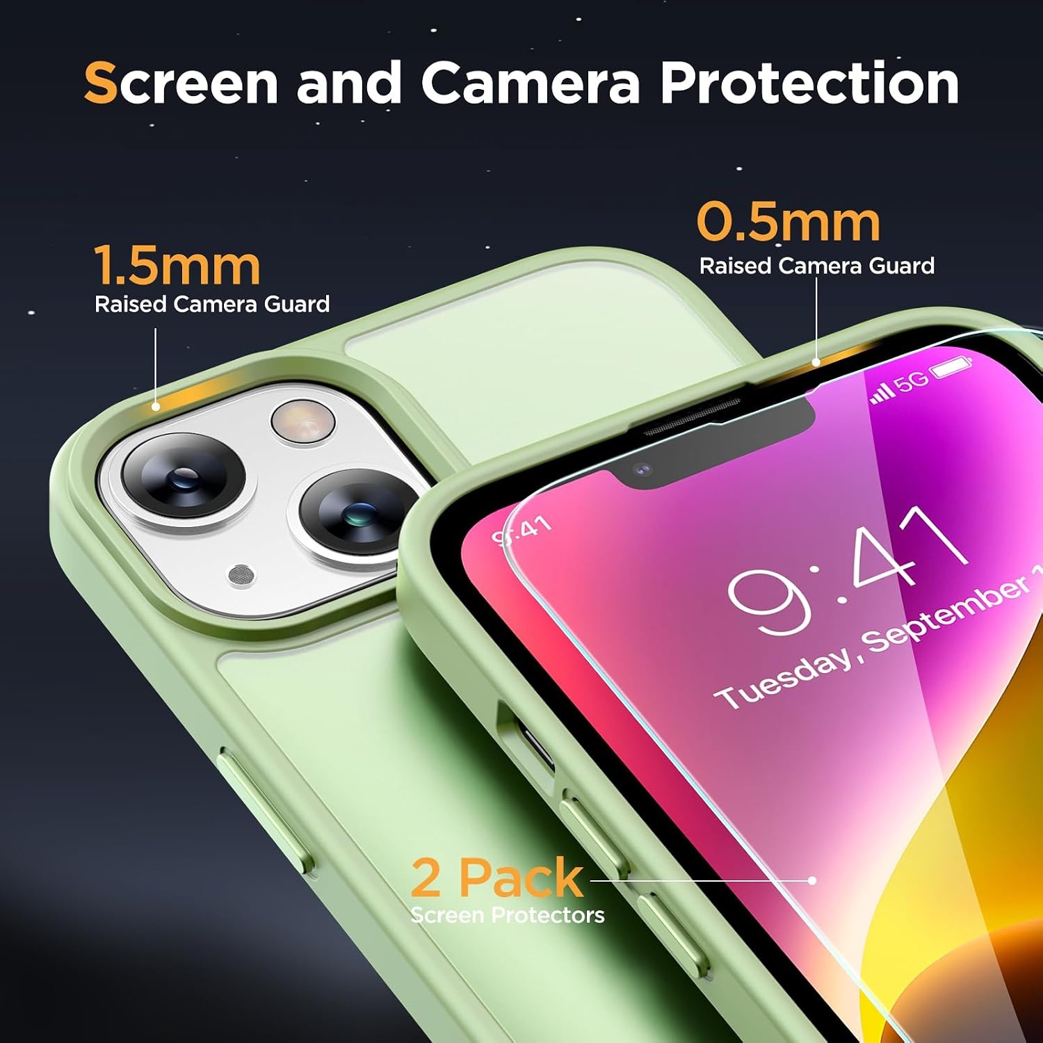 image:imageMiracase for iPhone 16 Pro Max Matte Series Case Magnetic LavenderLight Green
